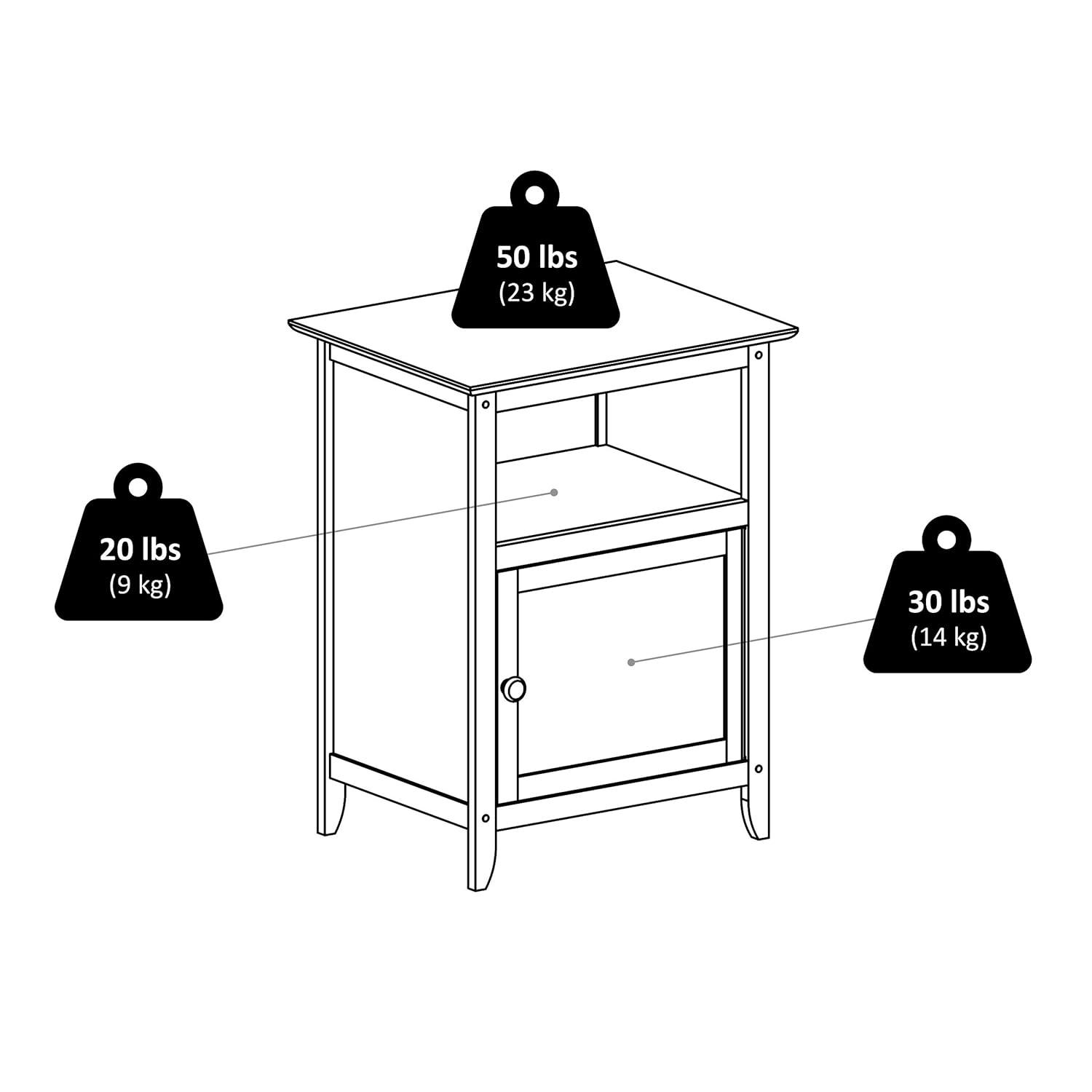 19'' W Wood Nightstand