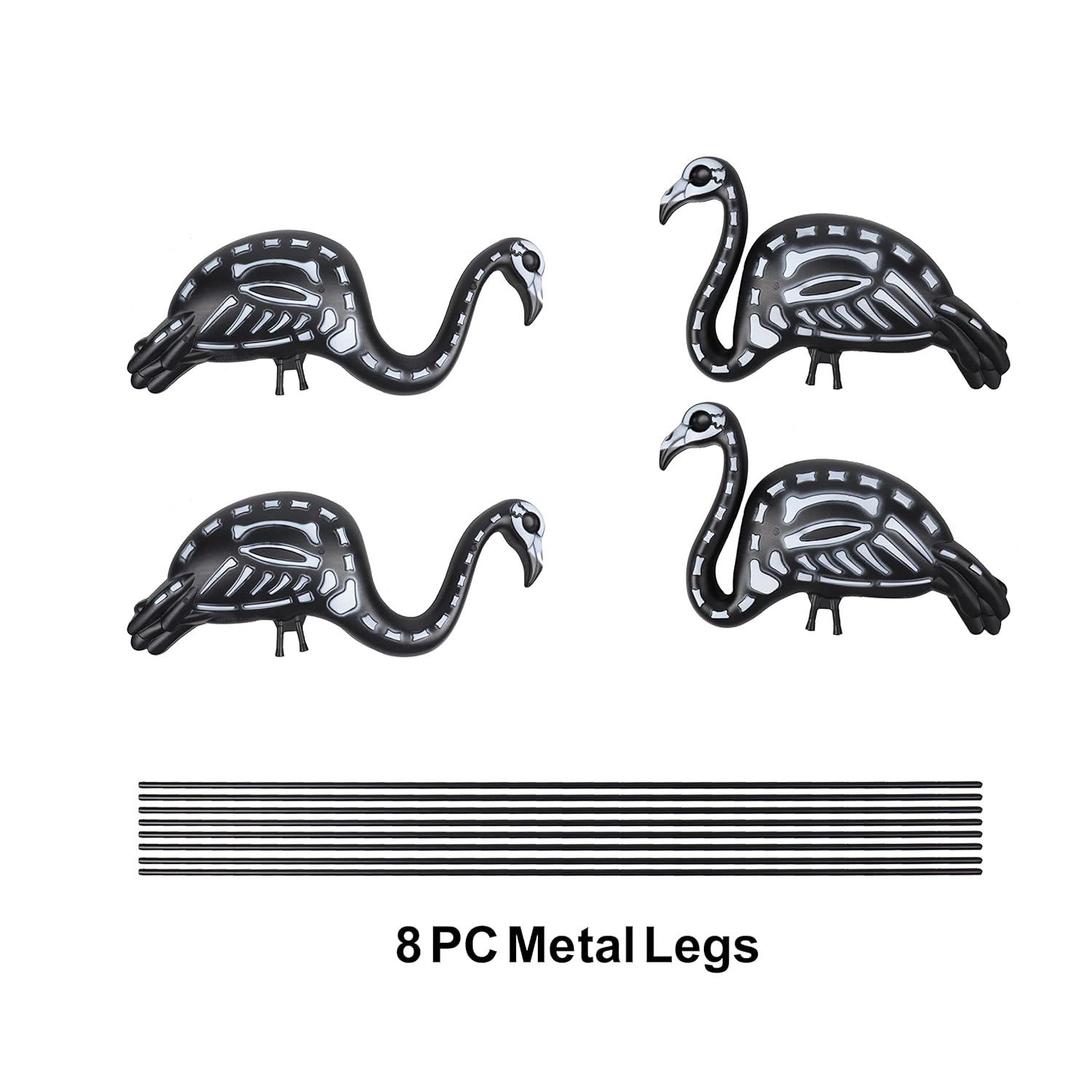 Giftexpress Black Halloween Flamingo Skeleton Outdoor Decor (4 Count)