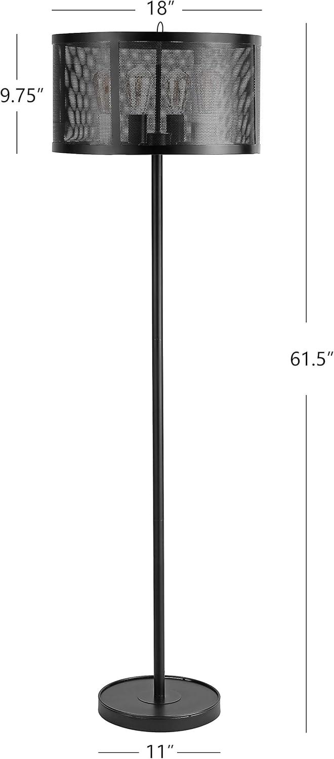 SAFAVIEH Vela 61.5 in. H Modern Solid Floor Lamp, Black