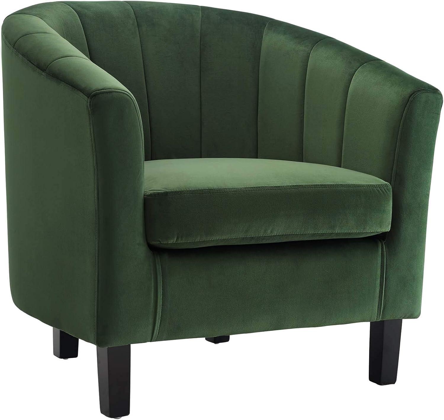 Modway Prospect Channel Tufted Performance Velvet Armchair Emerald