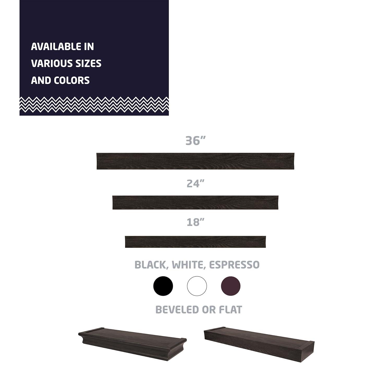 High & Mighty Floating Shelf Flat Design Espresso 18"