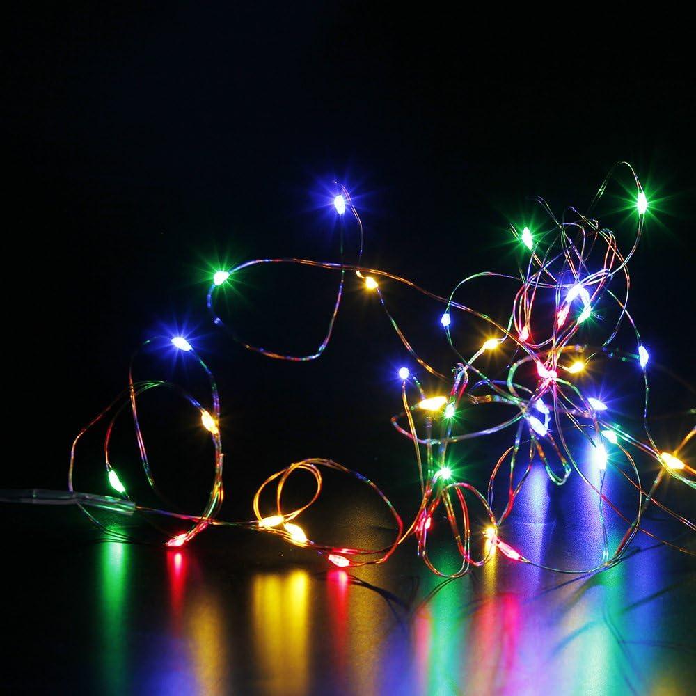 CYLAPEX 6 Pack Blue Fairy Lights Battery Operated Fairy String Lights Firefly Lights LED Starry String Lights 3.3ft 20 LEDs Silvery Copper Wire for Christmas DIY Decoration Costume Wedding Party