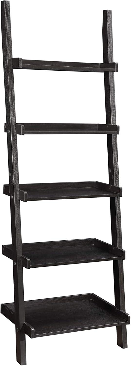Coaster Colella 5-Shelf Transitional Wood Ladder Bookcase in Cappuccino