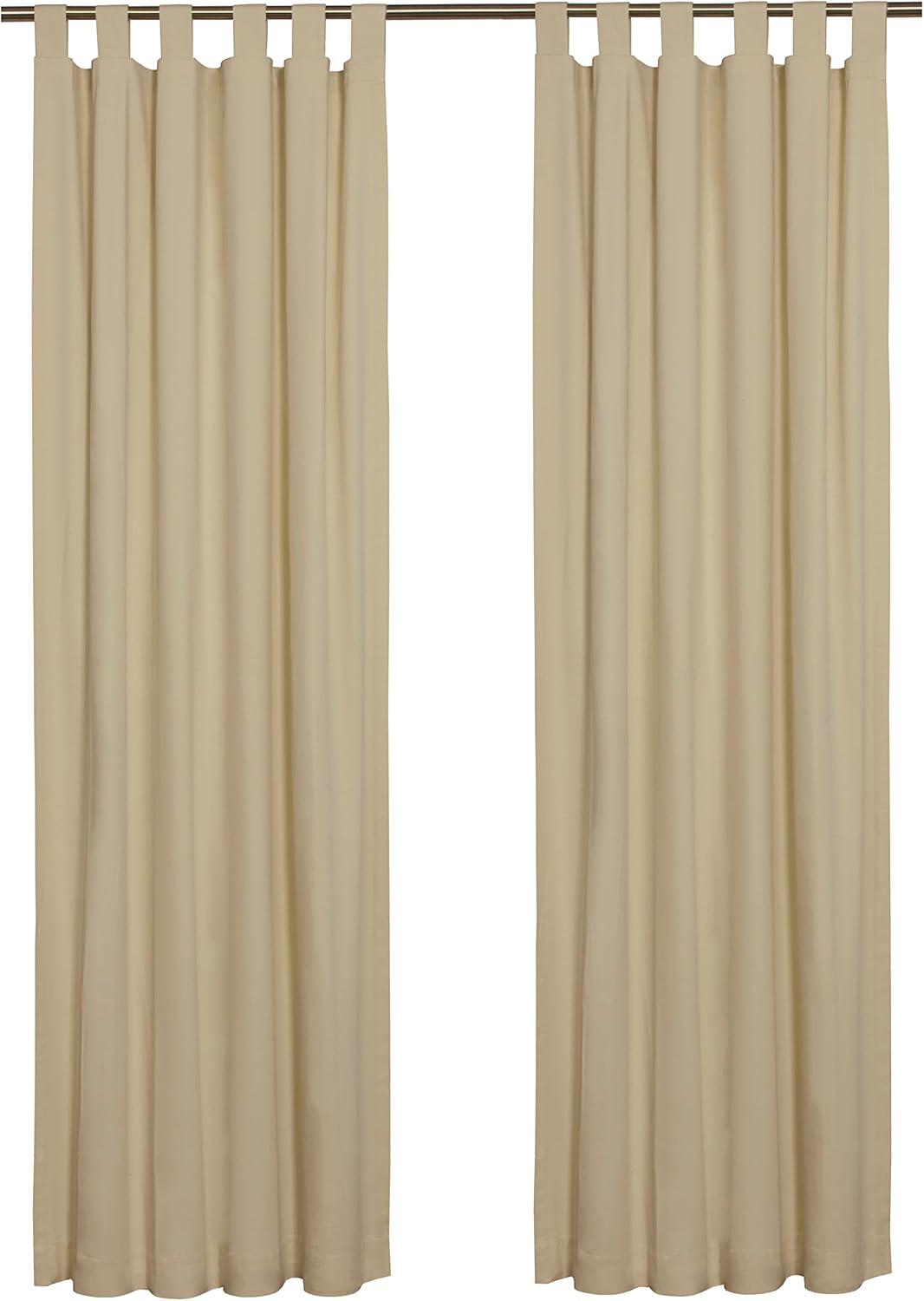 Winmate Insulated Cotton Tab Top Curtain Panel - Pair each 40" x 84" in Khaki