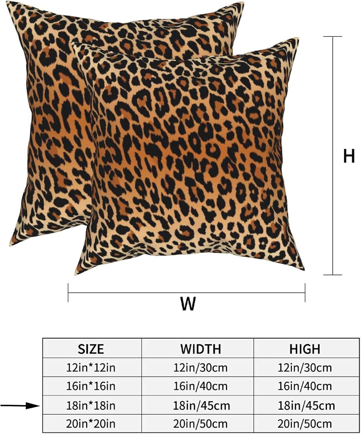 LALILO Throw Pillow Covers Trendy Leopard Wild Animal Cheetah Skin Cushion Cover 18" x 18", 2 Pack