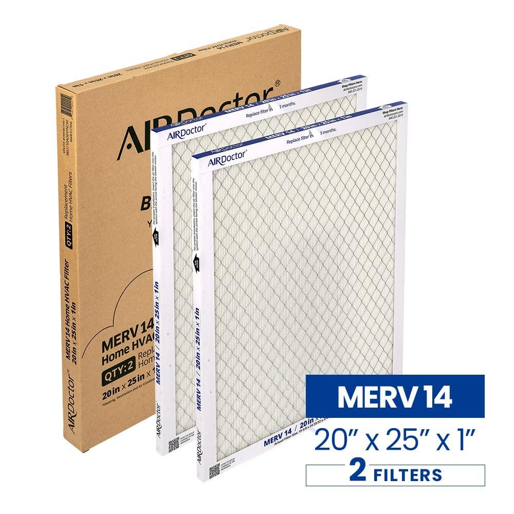 AirDoctor MERV 14 HVAC Tamaño de Filtro Plisado, 20x25x1, Captura el 96% de los Contaminantes 1-3 Micras de Tamaño