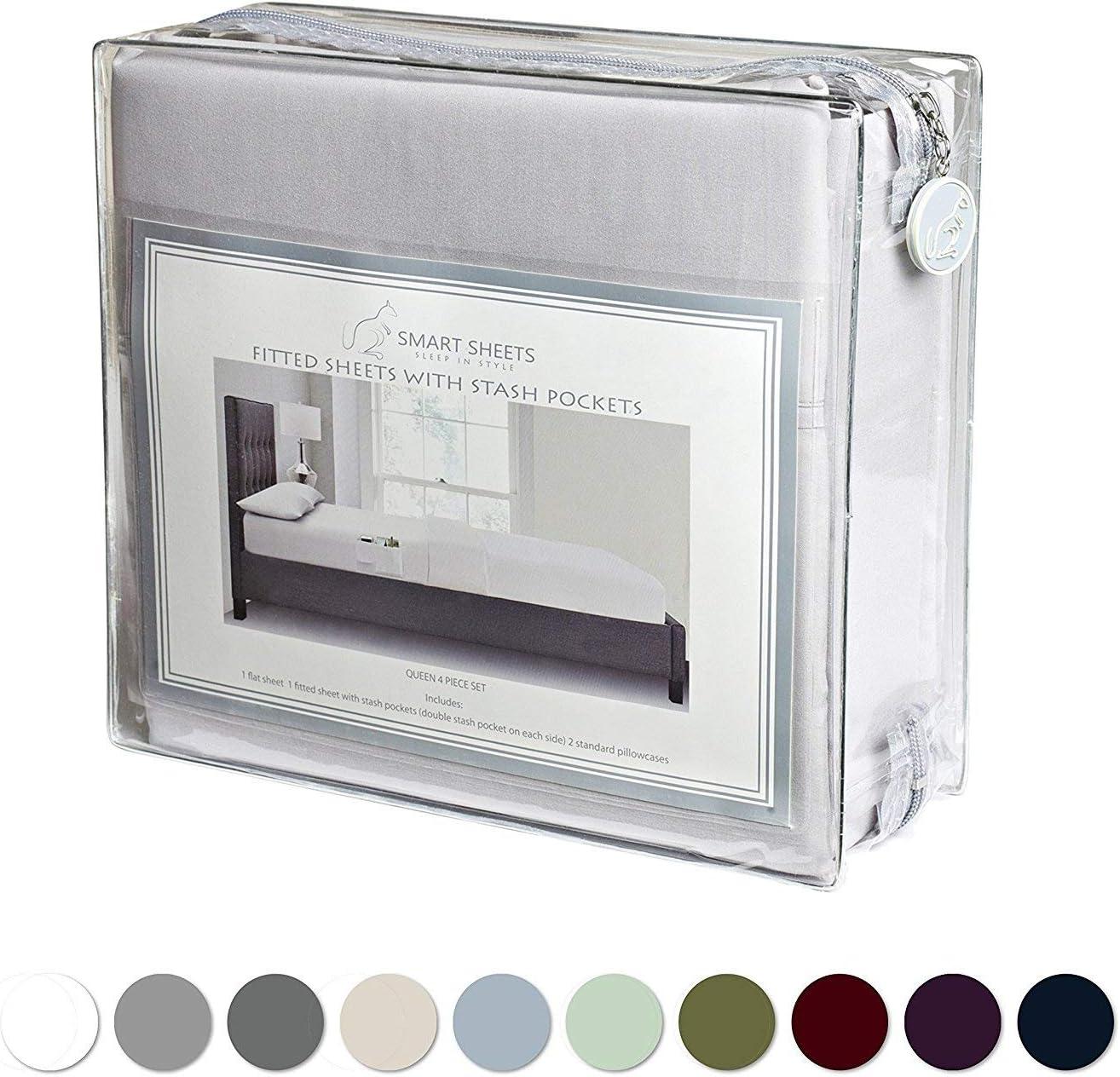 Cathay Home, Inc 1800 Series Smart Storage Pocket Microfiber Sheet Set