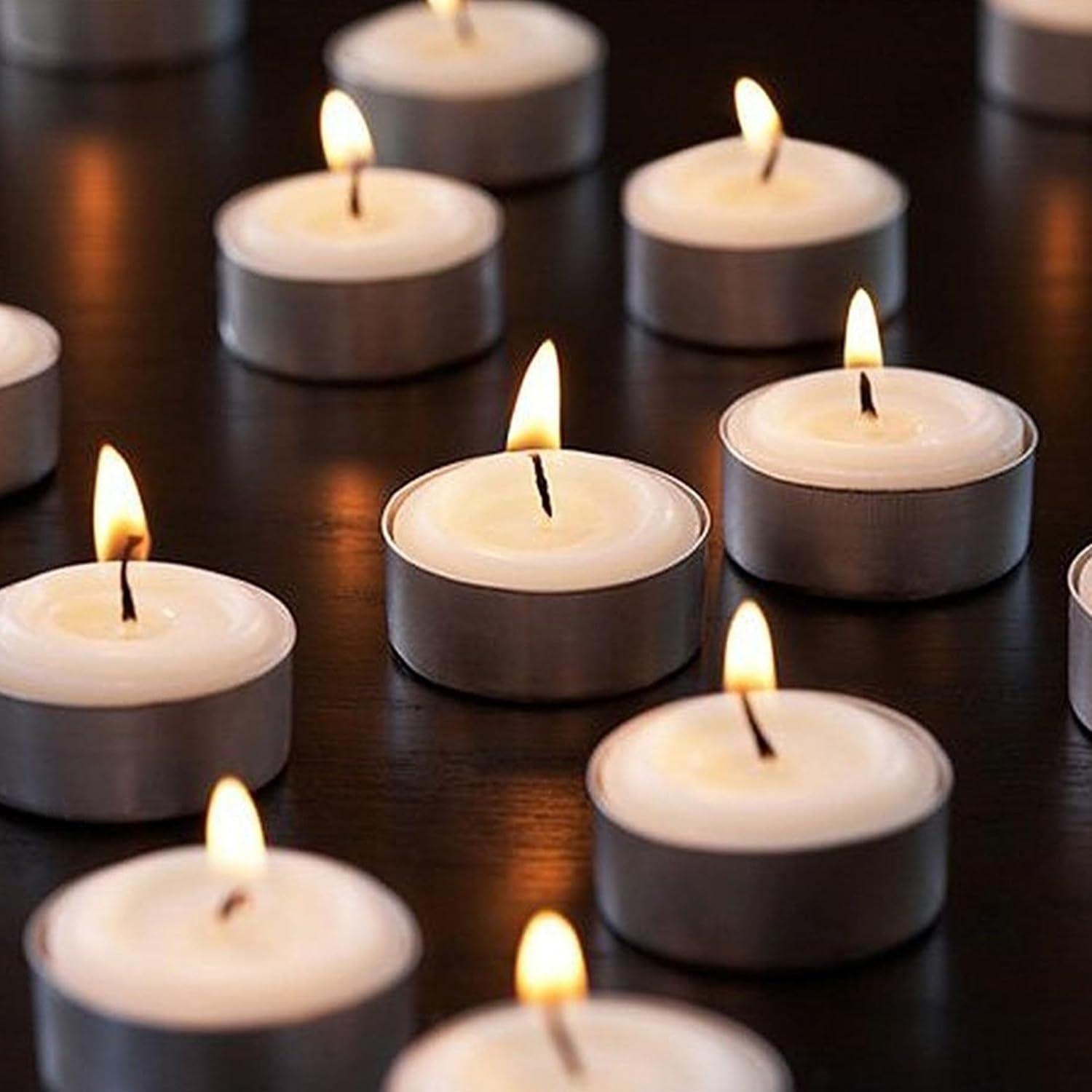Zion Judaica Premium Unscented Tealight Candles Set Smokeless Multi-Pack Tea Candles Dripless Clean Burning Tea Lights Long Lasting Candlelight for Home Décor Religious Ceremonies (4 Hour, 100, Count)