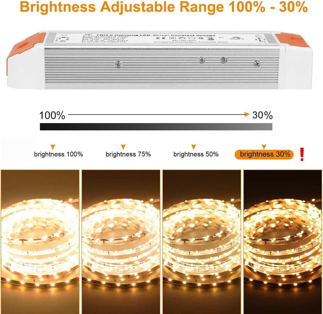 LED Dimmable Driver 120W 12V DC Quiet Operation Universal Regulated 12V Dimmable Power Supply Low Voltage Transformer for Constant LED Lights