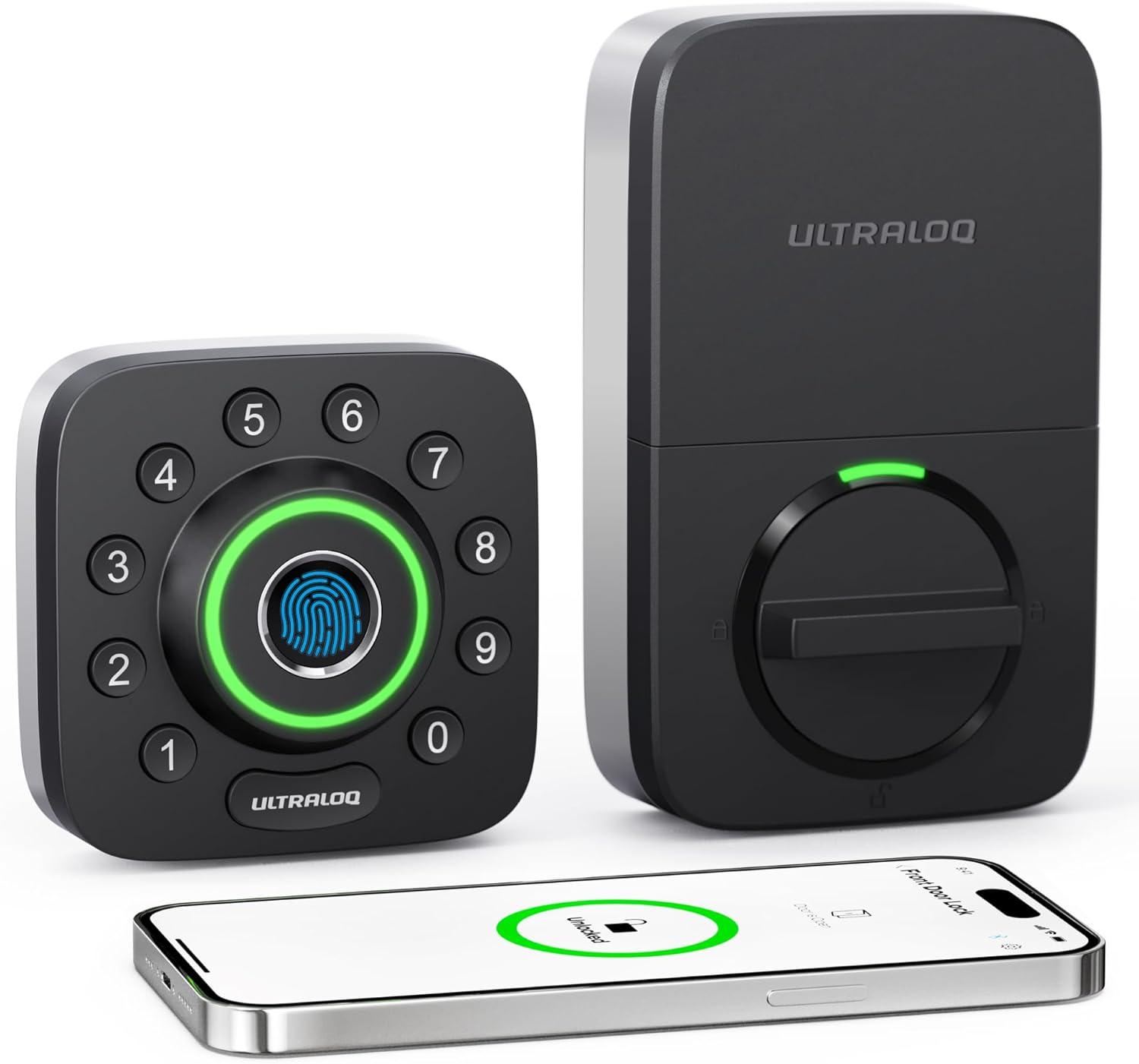 Ultraloq Black Bluetooth Keyless Entry Smart Door Lock