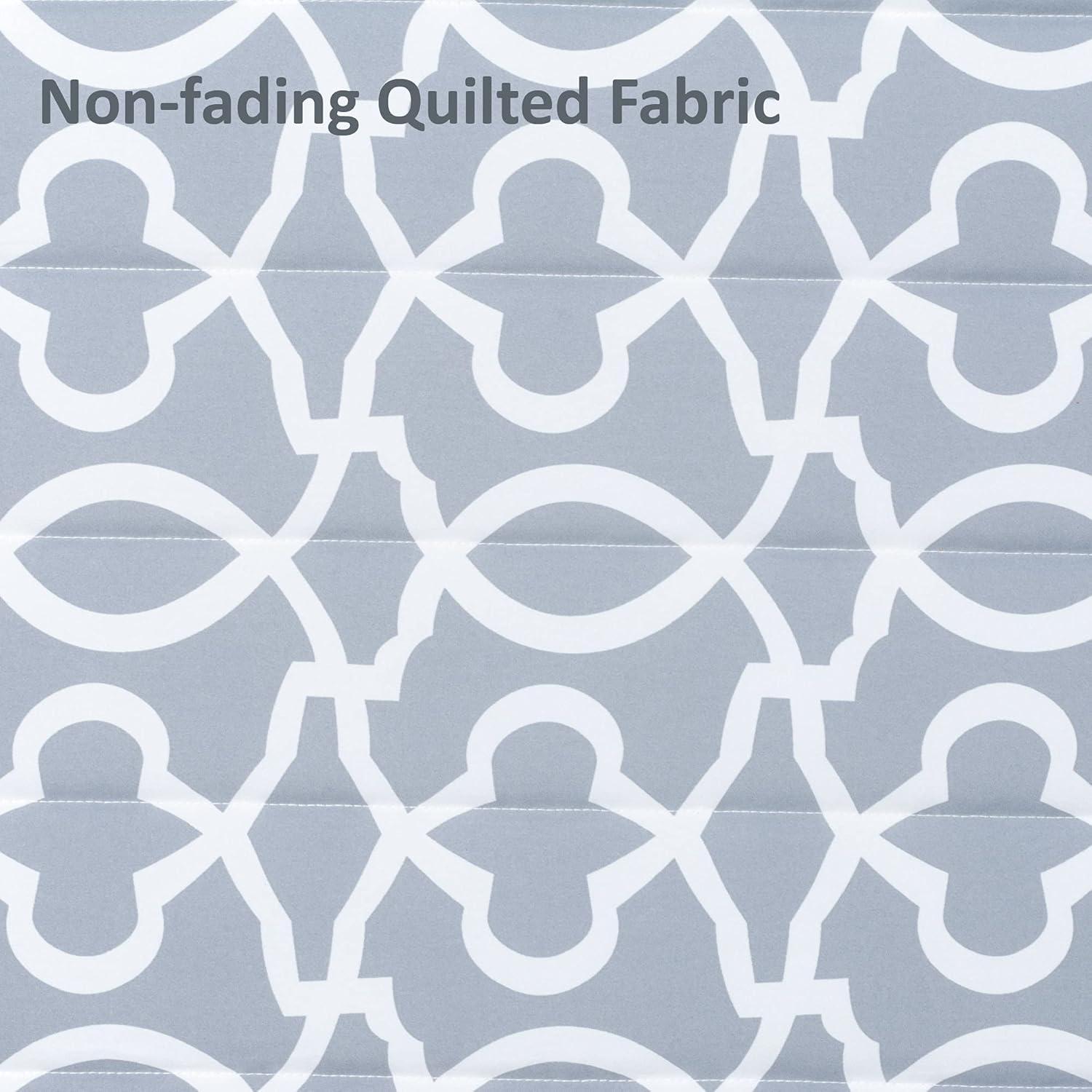 SUNCREAT Double Quilted Hammock with Hardwood Spreader Bar, Extra Large Soft Pillow, Heavy Duty 2 Person Hammock for Indoor, Outdoor, Grey Pattern