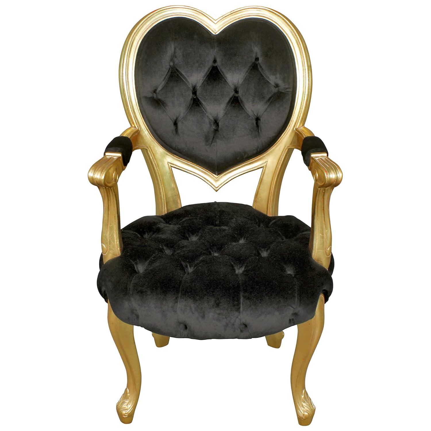 Design Toscano Sweetheart Victorian Heart-Backed Gilded Armchair