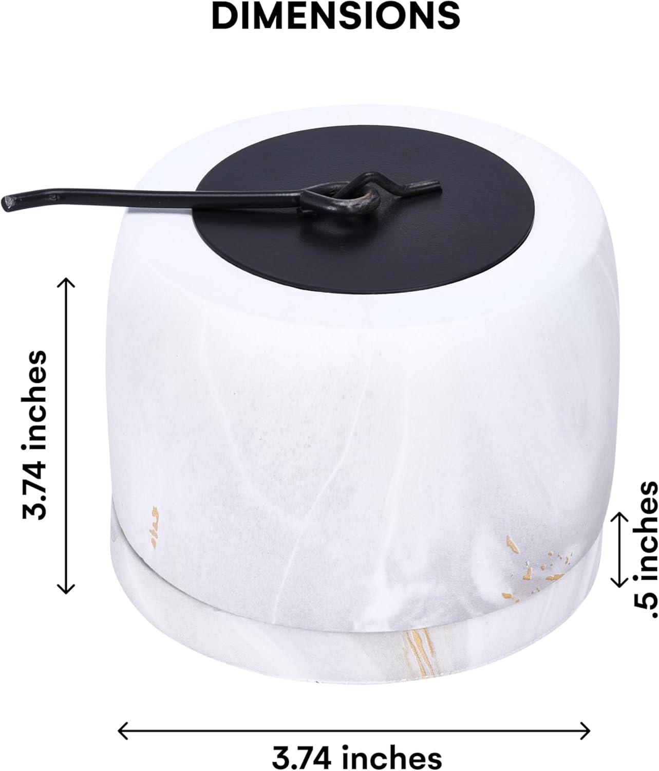 Compact White Ceramic Tabletop Gel Fire Pit