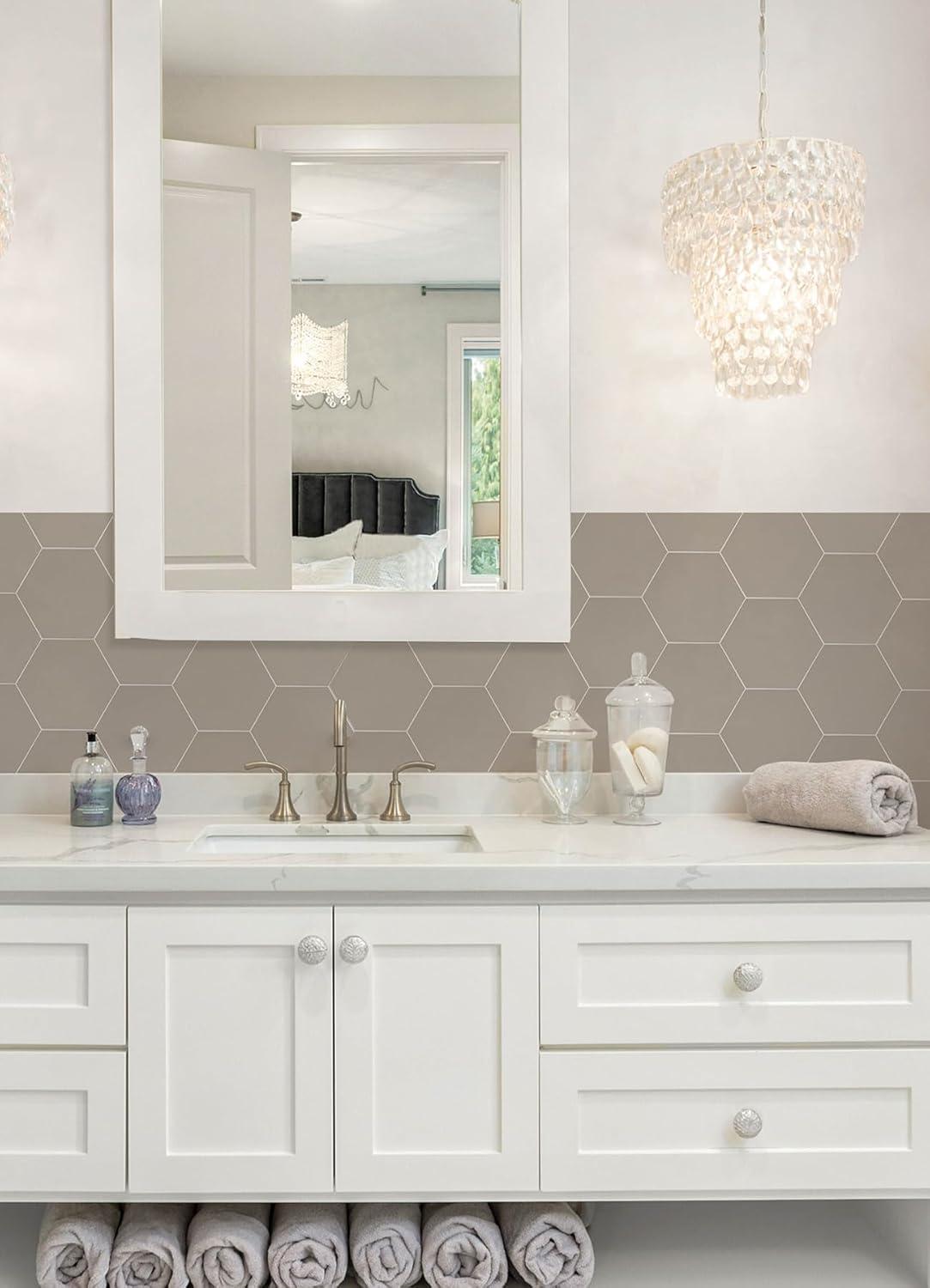 WallPops! Hexagon Peel and Stick Luxury Wall Tiles