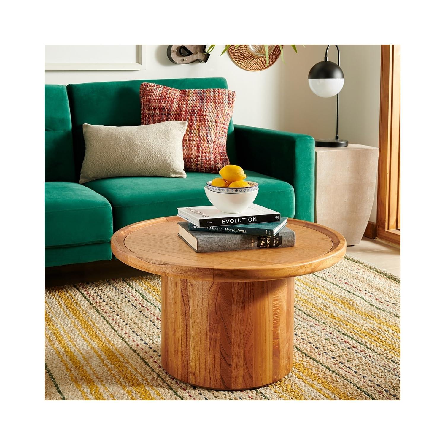 Devin Round Coffee Table - Natural - Safavieh
