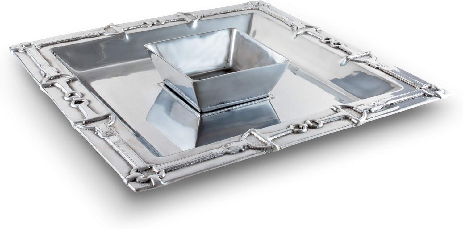 Arthur Court Designs Equestrian Aluminum Chips And Dip Platter