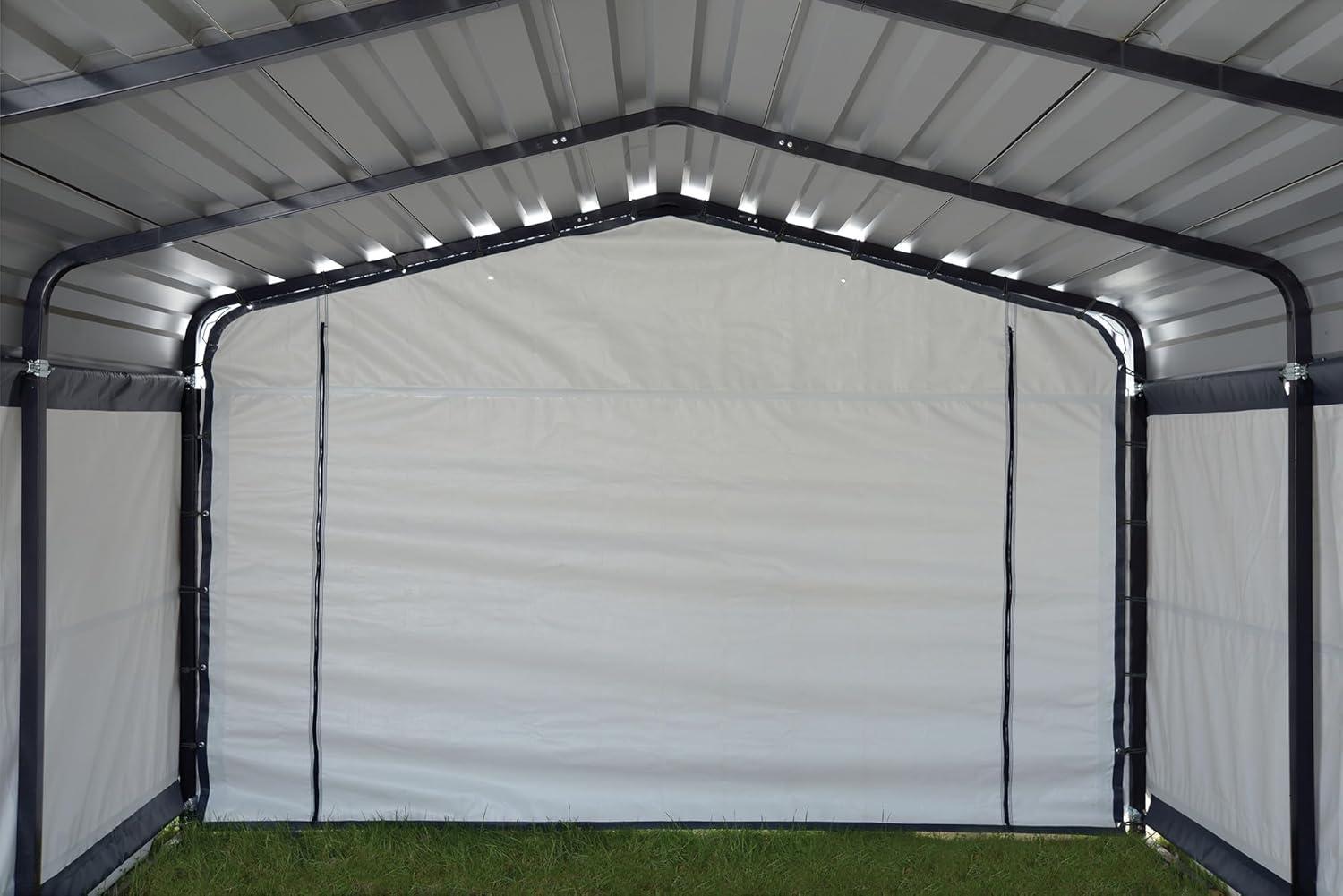 Gray Polyethylene Fabric Enclosure Kit for 10 x 15 ft Carports