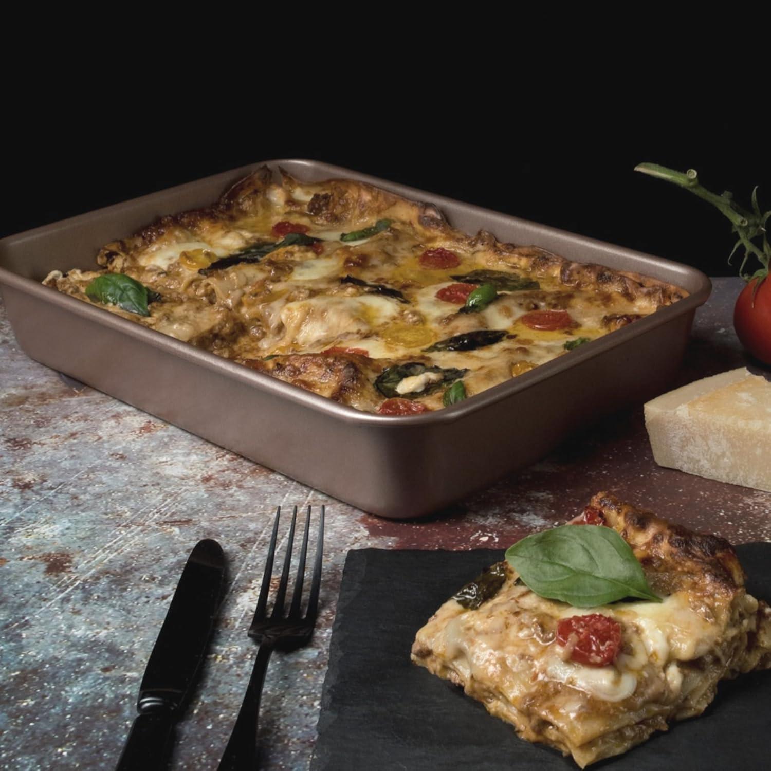 Champagne Gold Nonstick Rectangular Baking Pan 9x13 Inches