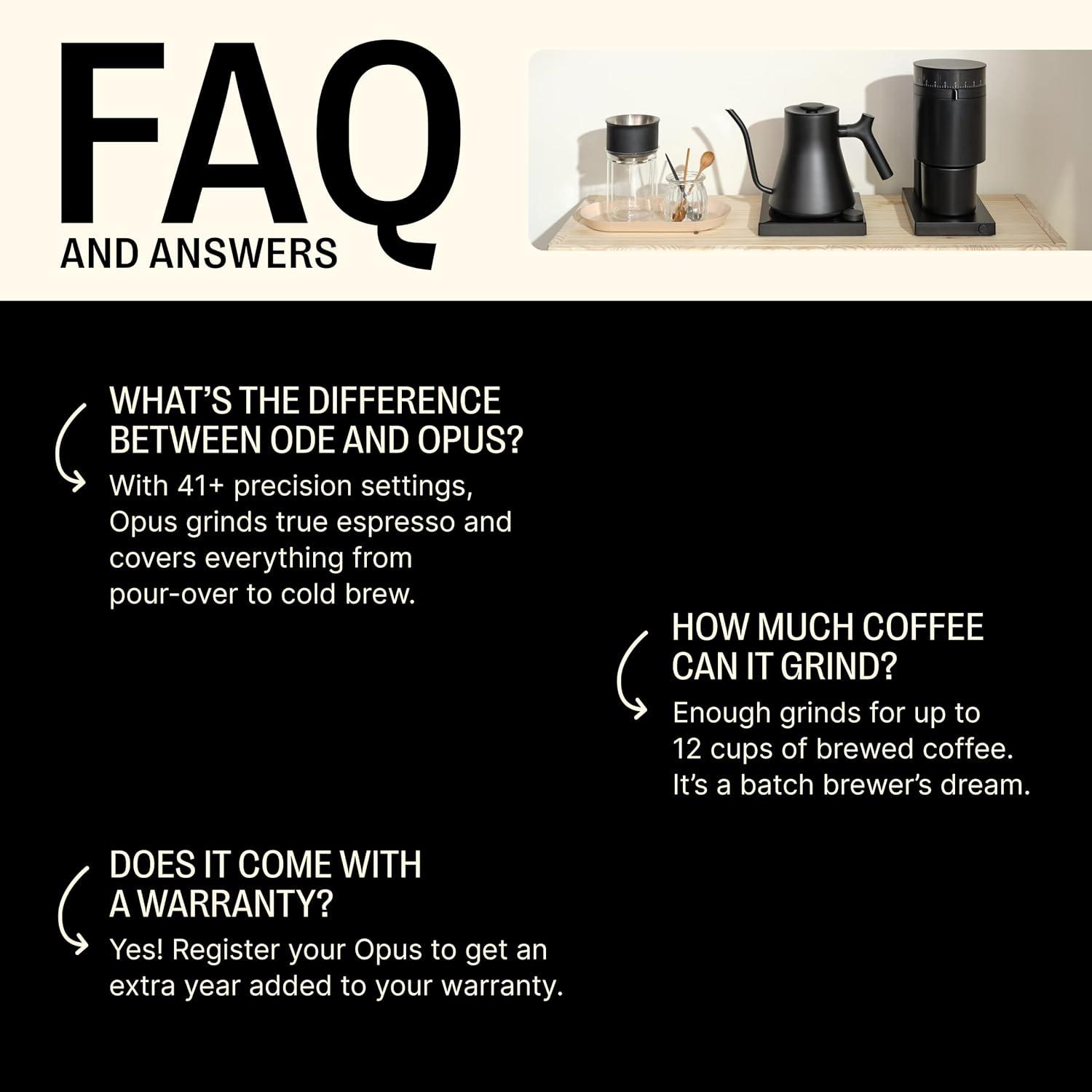 Fellow Opus Conical Burr Grinder Matte Black