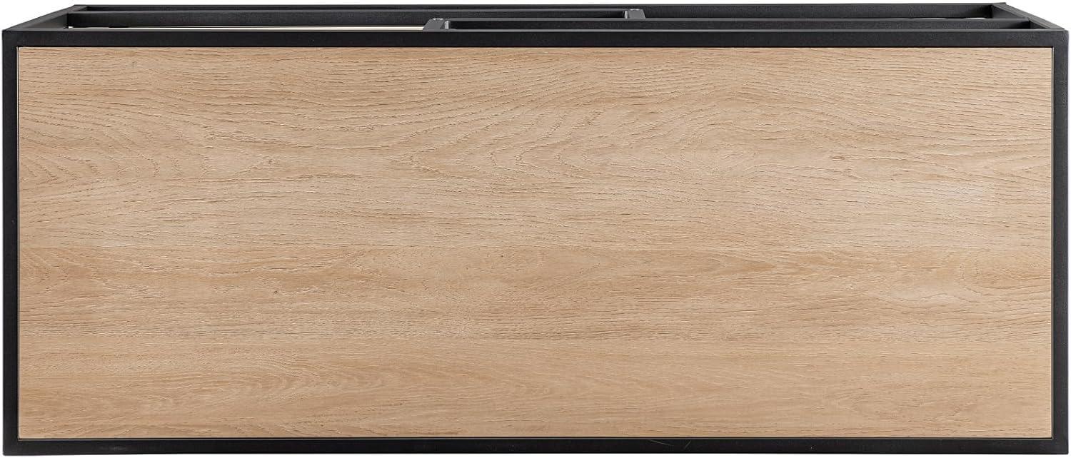 40" Coastal Oak and Black Metal Floating Shelf TV Stand