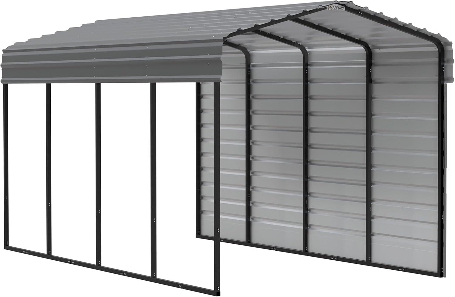 Arrow 20 x 10 ft Carport with 1-sided Enclosure