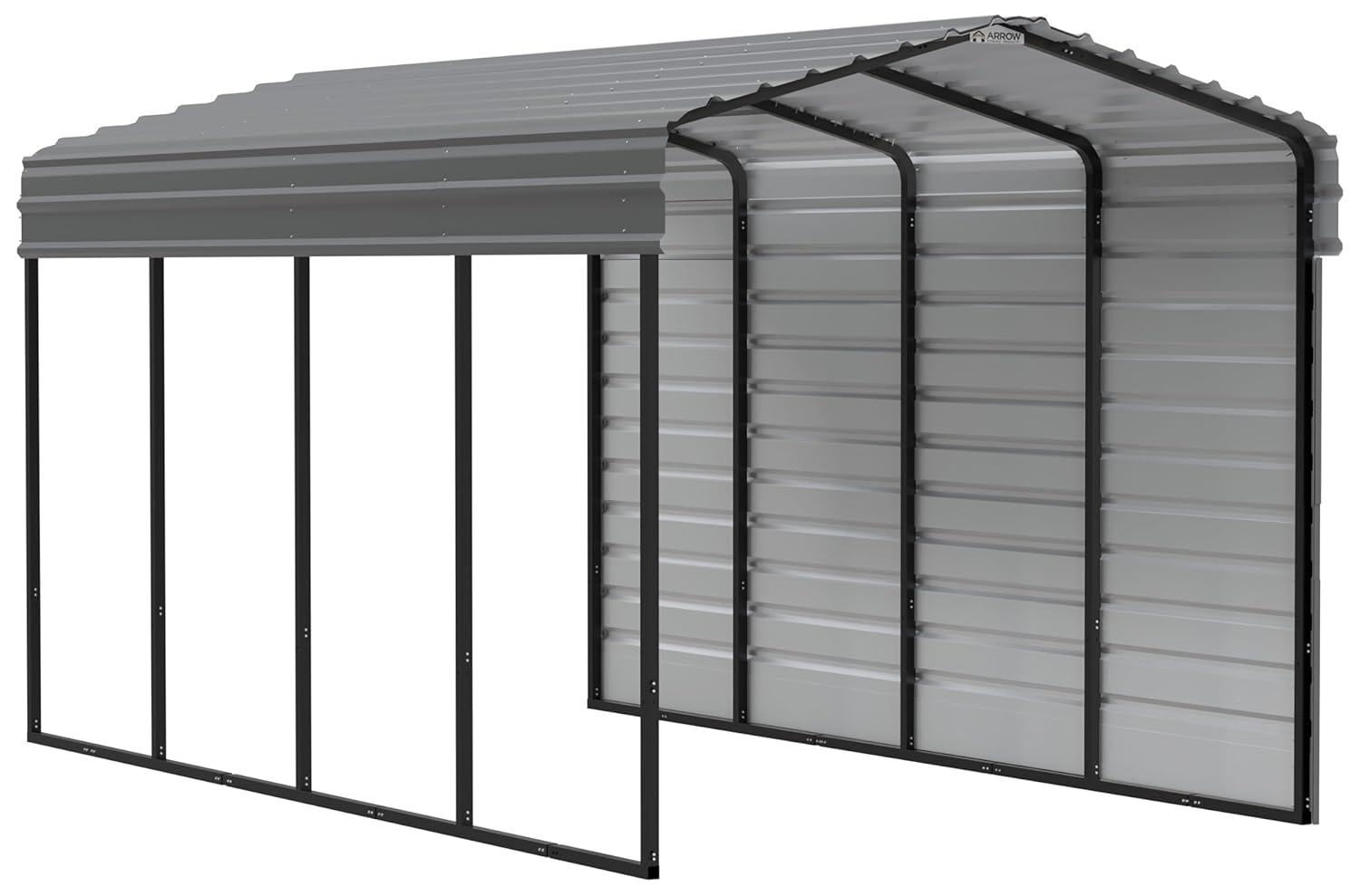 Arrow 20 x 10 ft Carport with 1-sided Enclosure