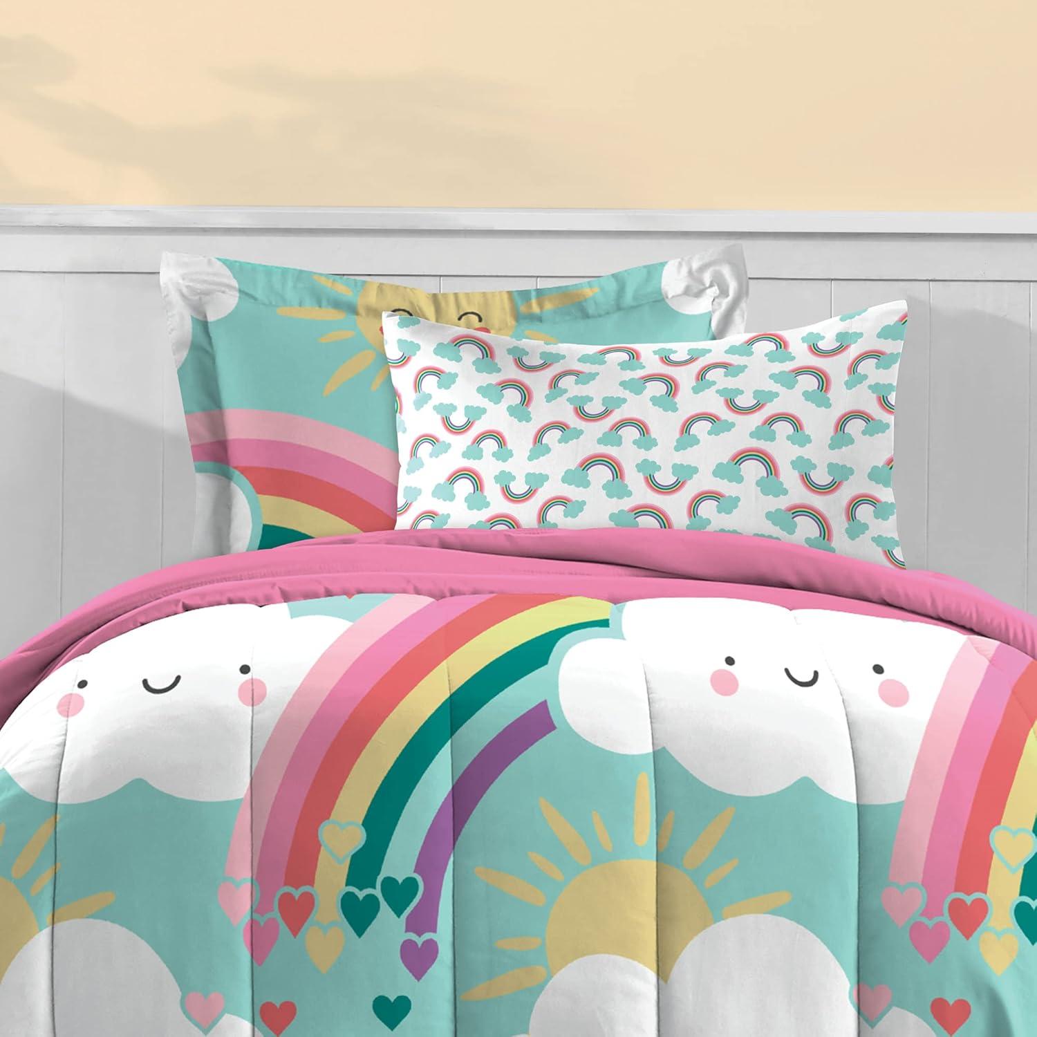 Dream Factory Dream Factory Rainbow Flare Rainbow Microfiber Reversible Modern & Contemporary Comforter Set