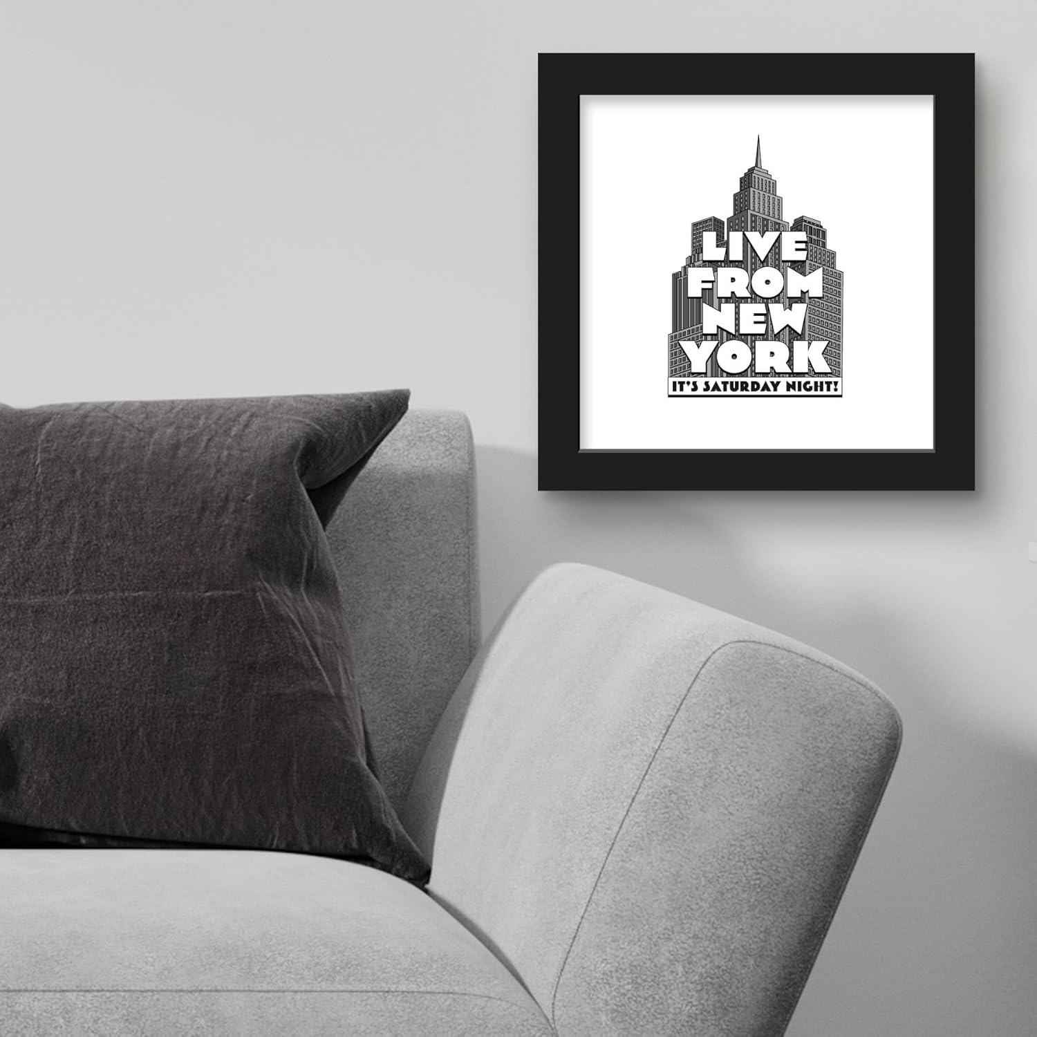 Gallery Pops Saturday Night Live - Live From New York Skyline Wall Art, Black Framed Version, 12" x 12"