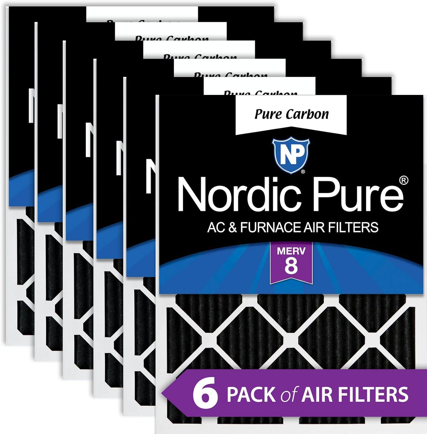 14x24x1 (13_3/4x23_3/4) Pure Carbon Odor Reduction Furnace Air Filters 6 Pack