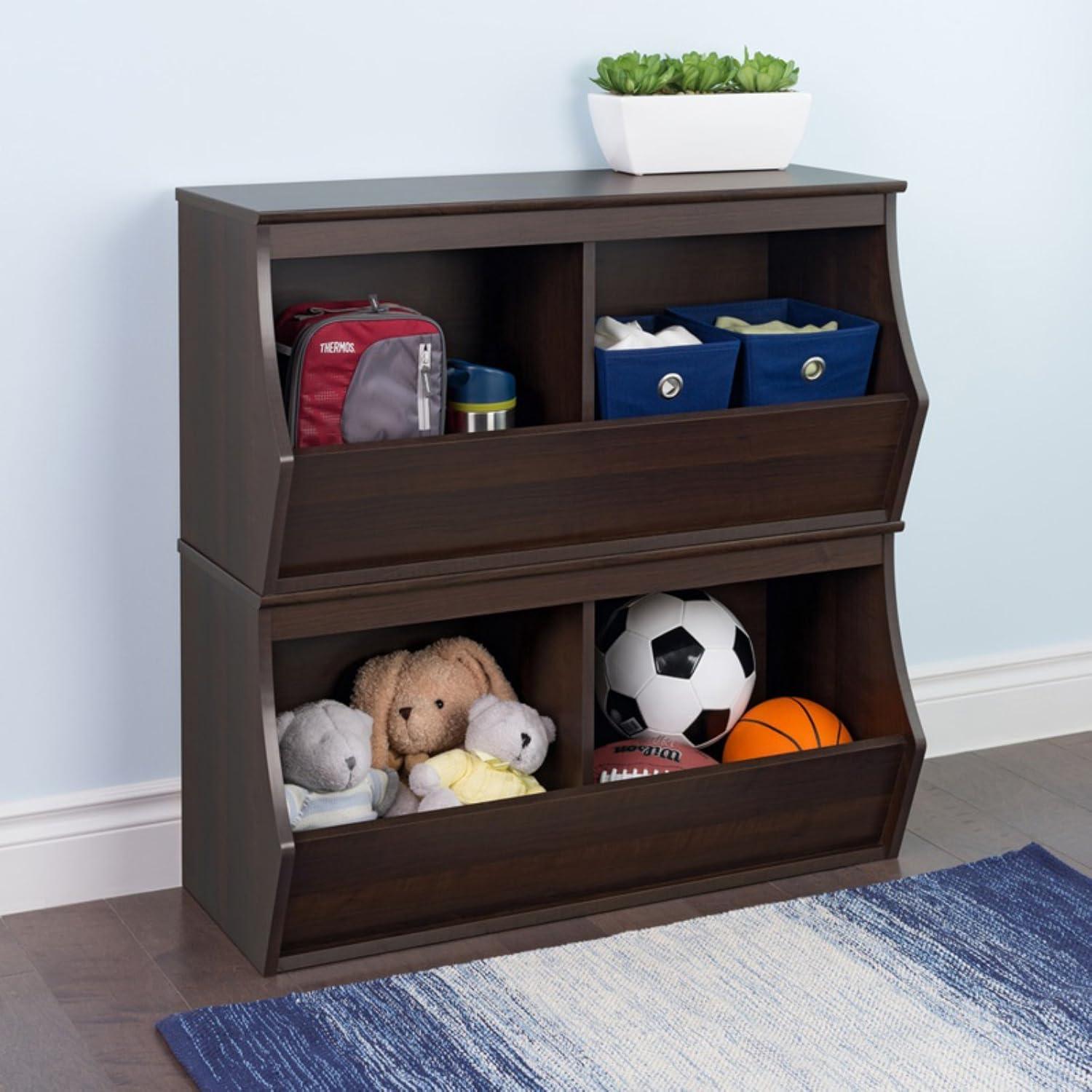 Prepac Fremont Entryway Storage Cubbie - 4 Bin - White: Laminated Organizer, Metal Hardware, Particle Board Frame