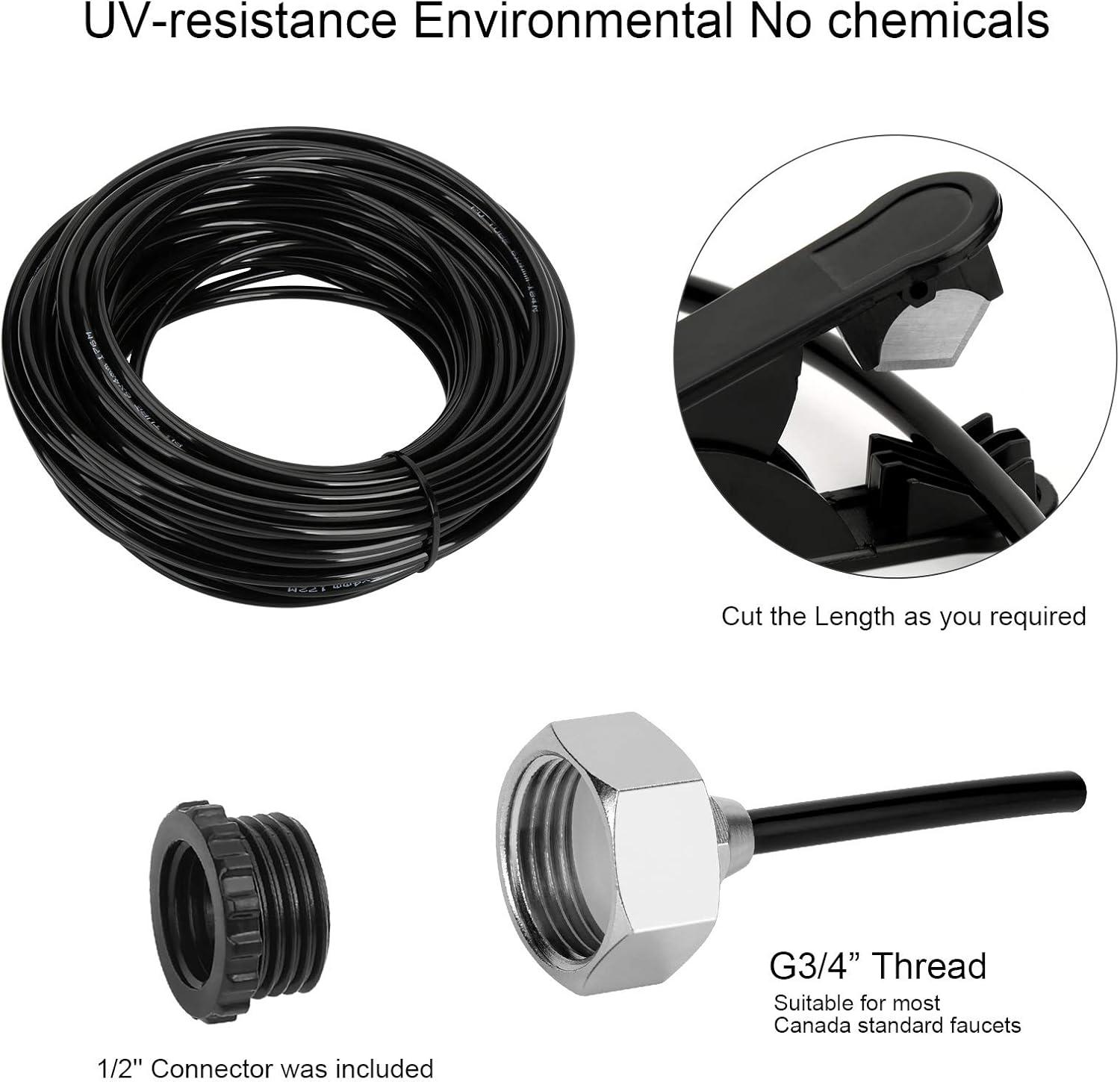 DIY Black Brass Patio Misting Kit with UV-Resistant Line