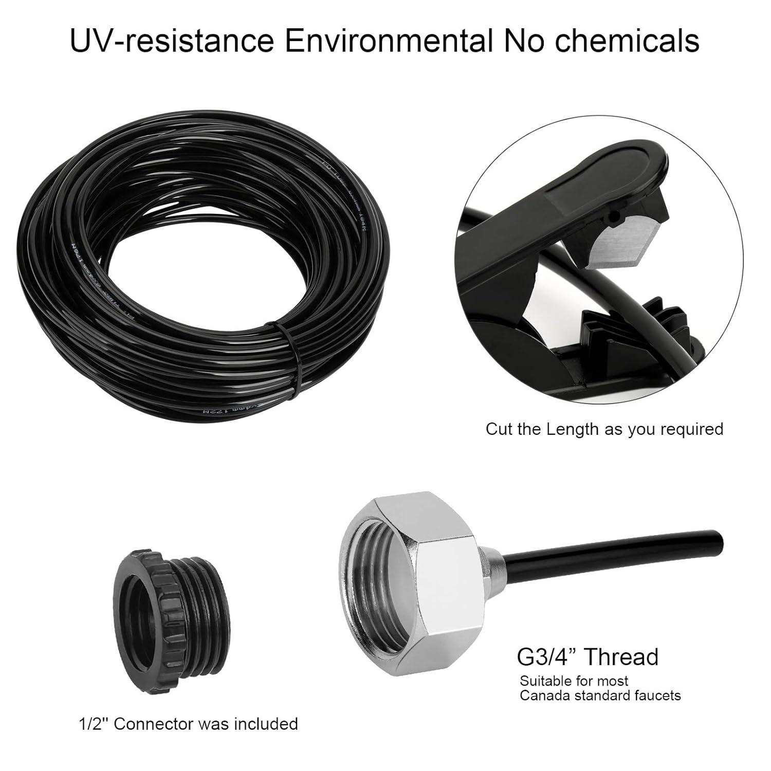 DIY Black Brass Patio Misting Kit with UV-Resistant Line