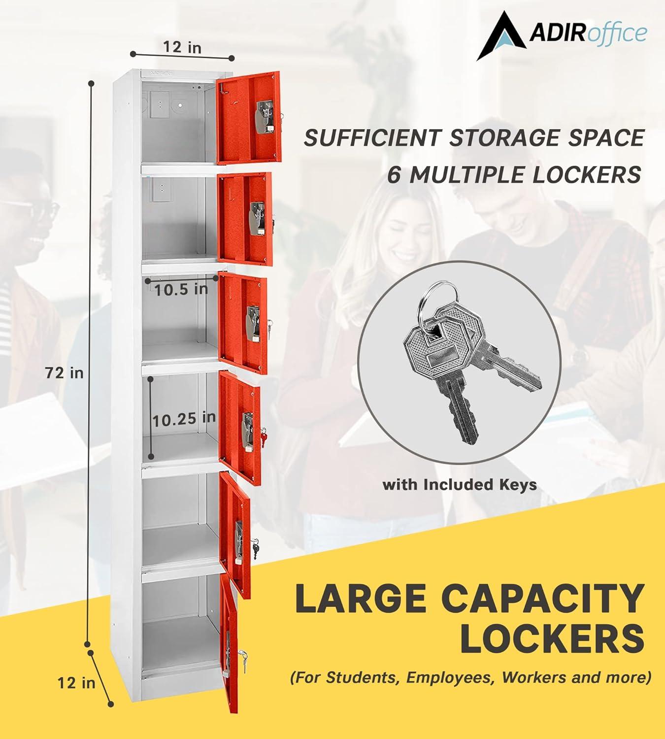 12'' Wide Steel 6-Tier School and Gym Locker