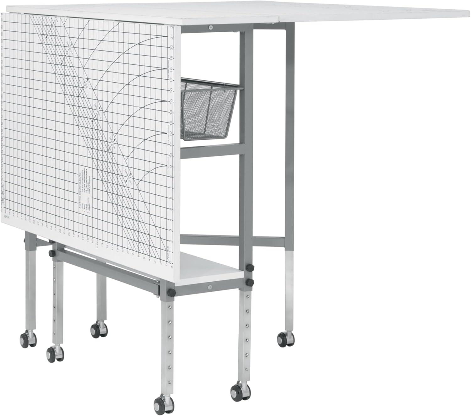 58.5'' x 36.75'' Foldable Sewing Table with Wheels