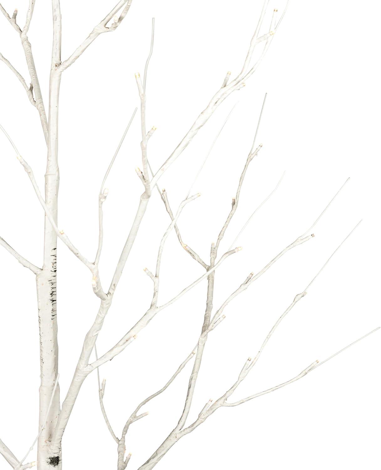 Vickerman 4' White Birch Twig Tree, Warm White 3mm Wide Angle LED lights.