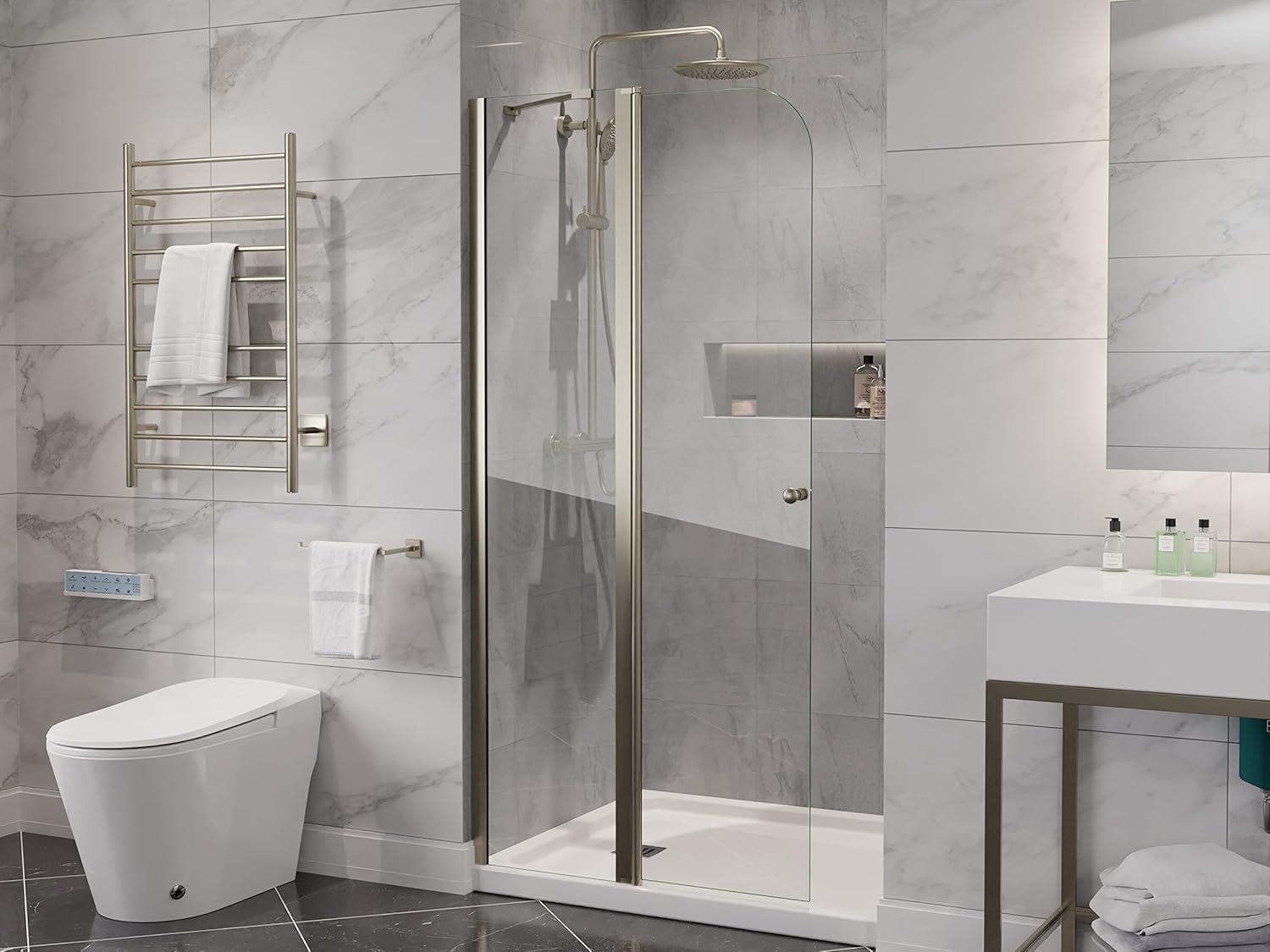ANZZI Anzzi 33.3” W x 72” H Frameless Shower Door SD-AZ14-01BN