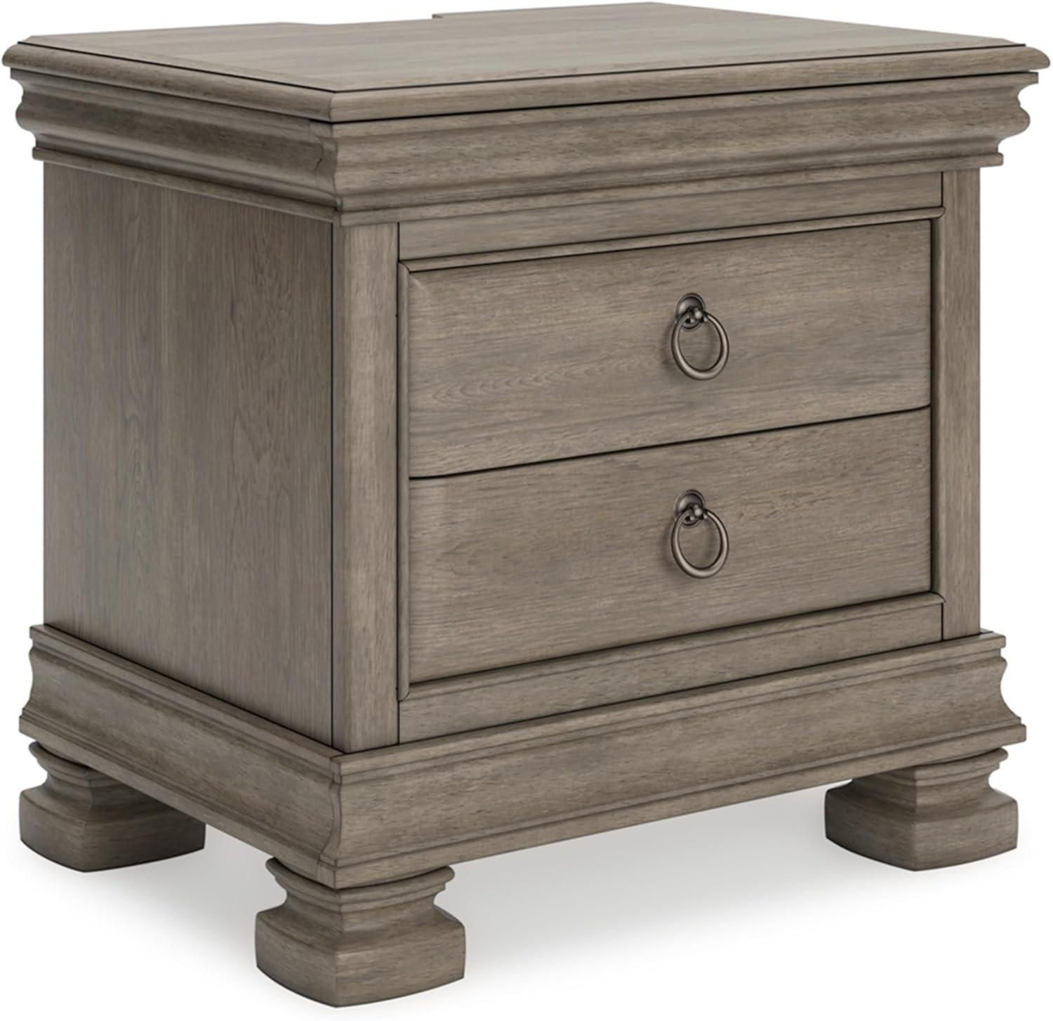 Lexorne 3 Drawer Nightstand in Gray