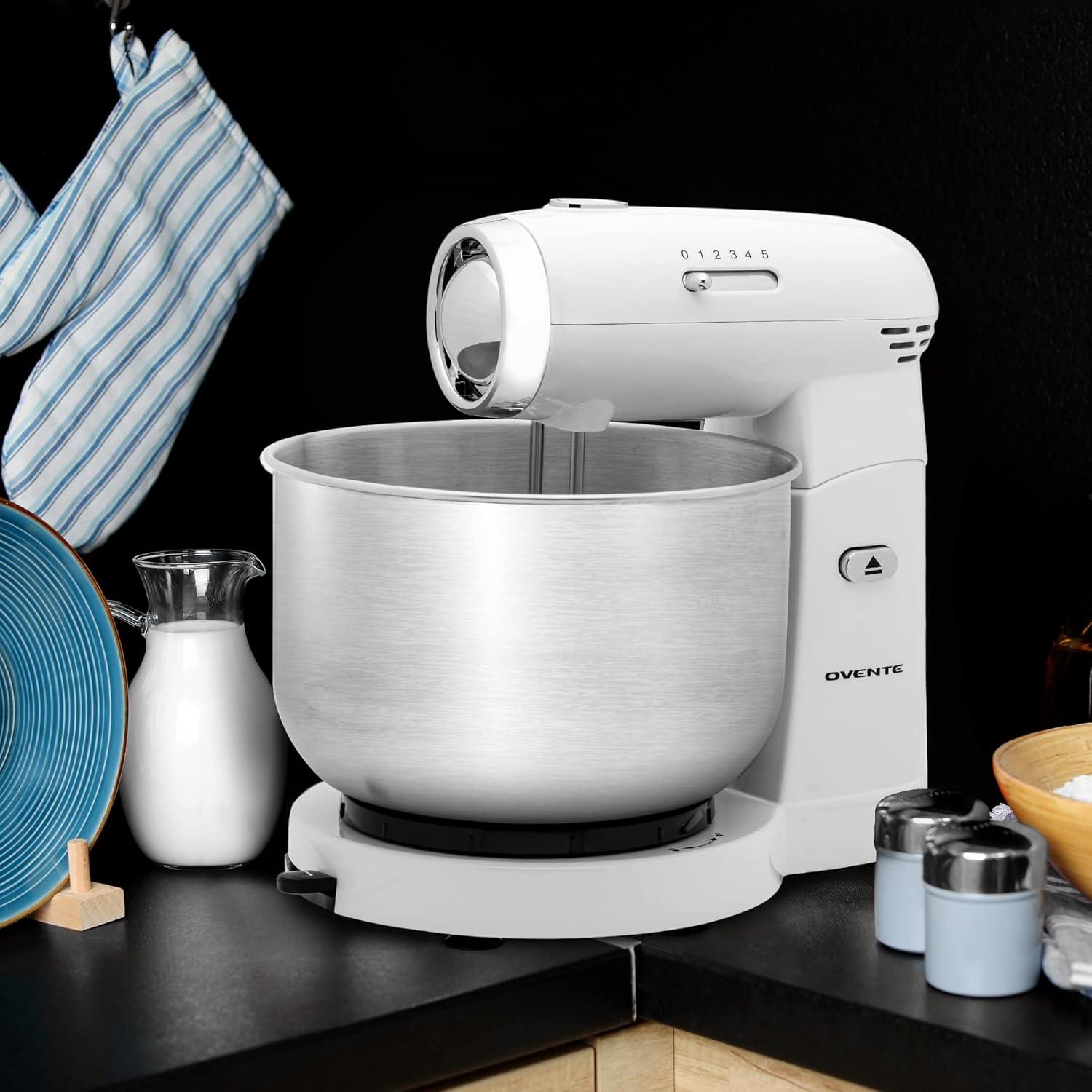 Ovente Electric Stand Mixer with 3.5Qt Removable Stainless Steel Bowl