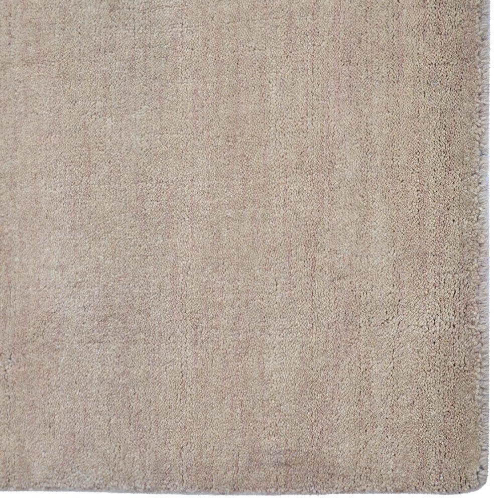 Rugsotic Carpets Alfombras Hechas a Mano Telar Anudado Redondo 10'x10' Lana Beige para Uso en Interiores