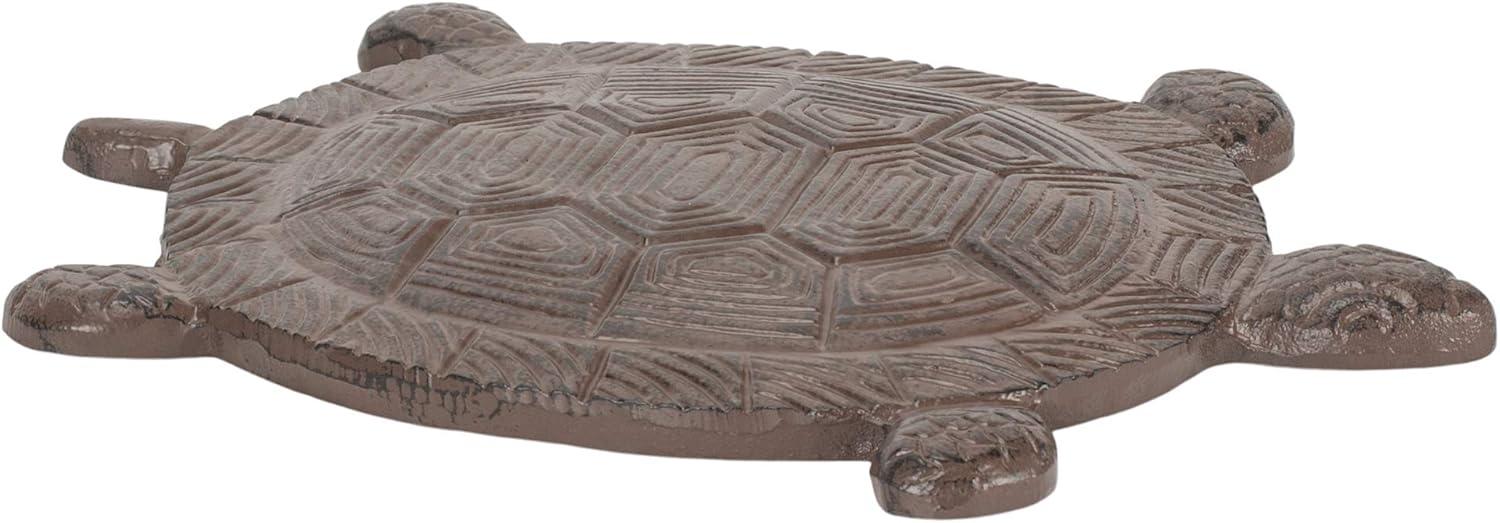 Rustic Bronze Cast Iron Turtle Stepping Stone 13 Inches