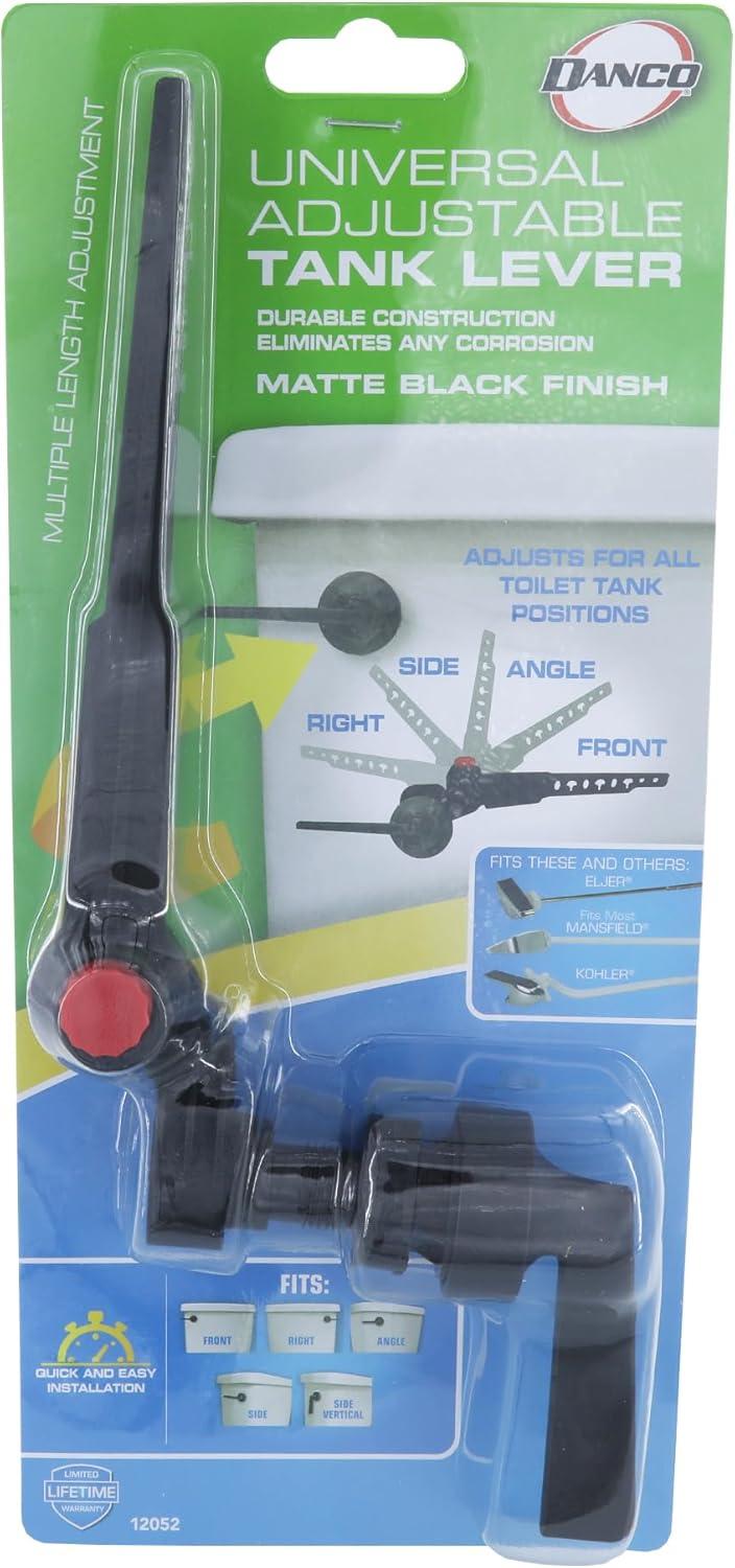 Danco Universal Blade Tank Lever Replacement Handle with Front/Side/Angle/Side/Vertical Mount in Matte Black (12052)