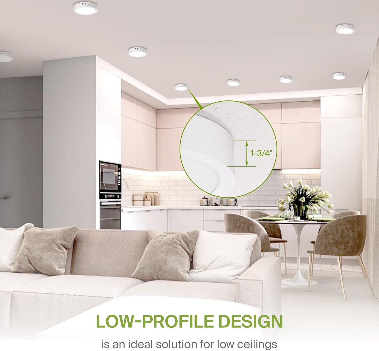 White 9-Inch Square LED Flush Mount Ceiling Light