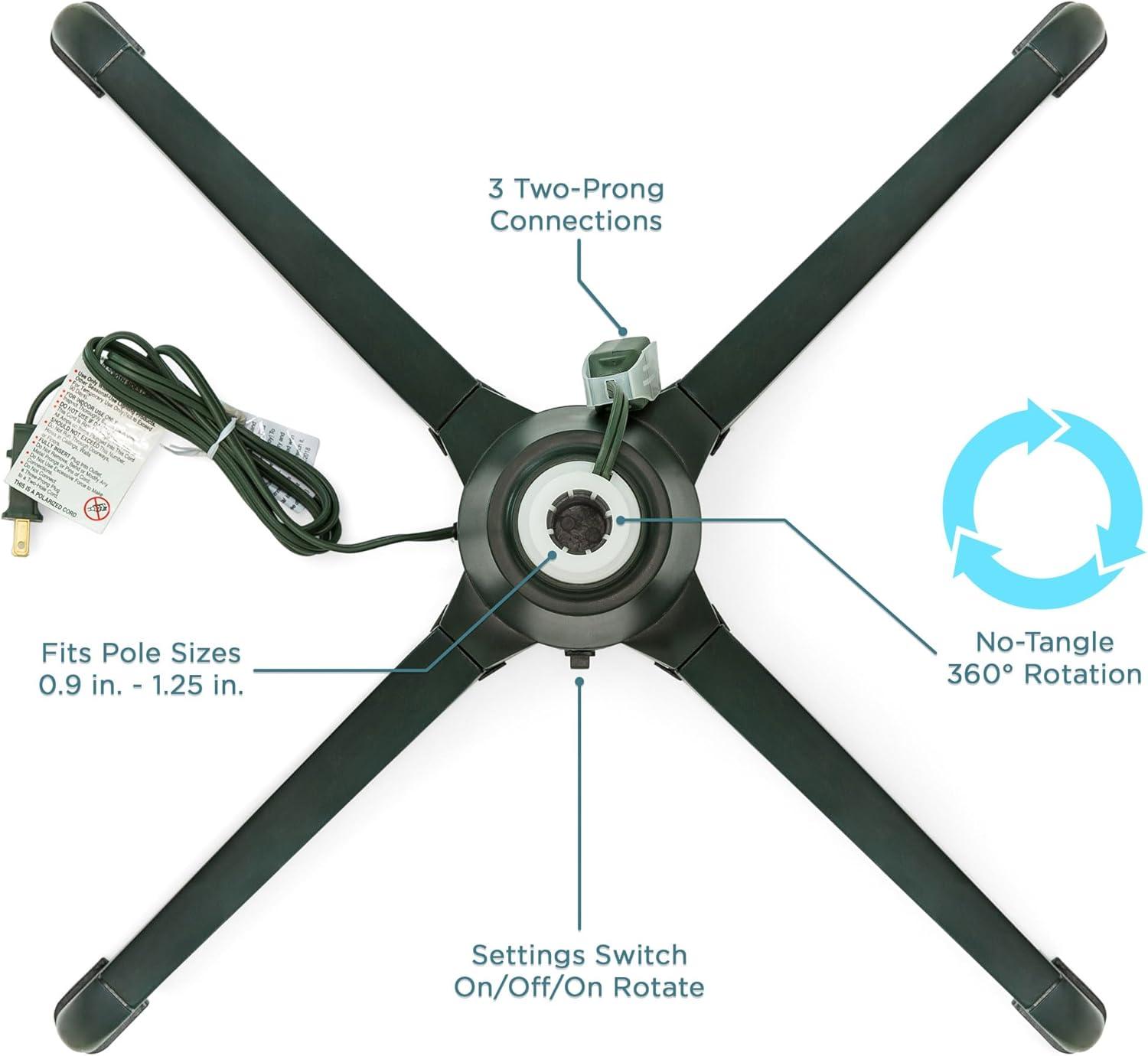 Best Choice Products 360-Degree Rotating Christmas Tree Stand for Up To 7.5ft Artificial Tree w/ 3 Settings
