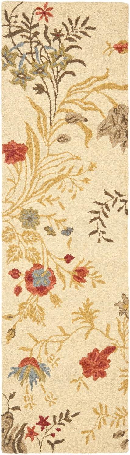 SAFAVIEH Blossom Zarif Floral Flowers Wool Area Rug, Beige/Multi, 4' x 6'