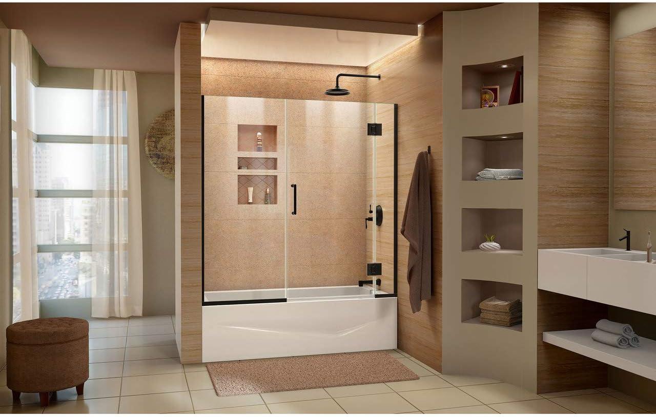 Unidoor-X 58" W x 58" H Hinged Frameless Tub Door