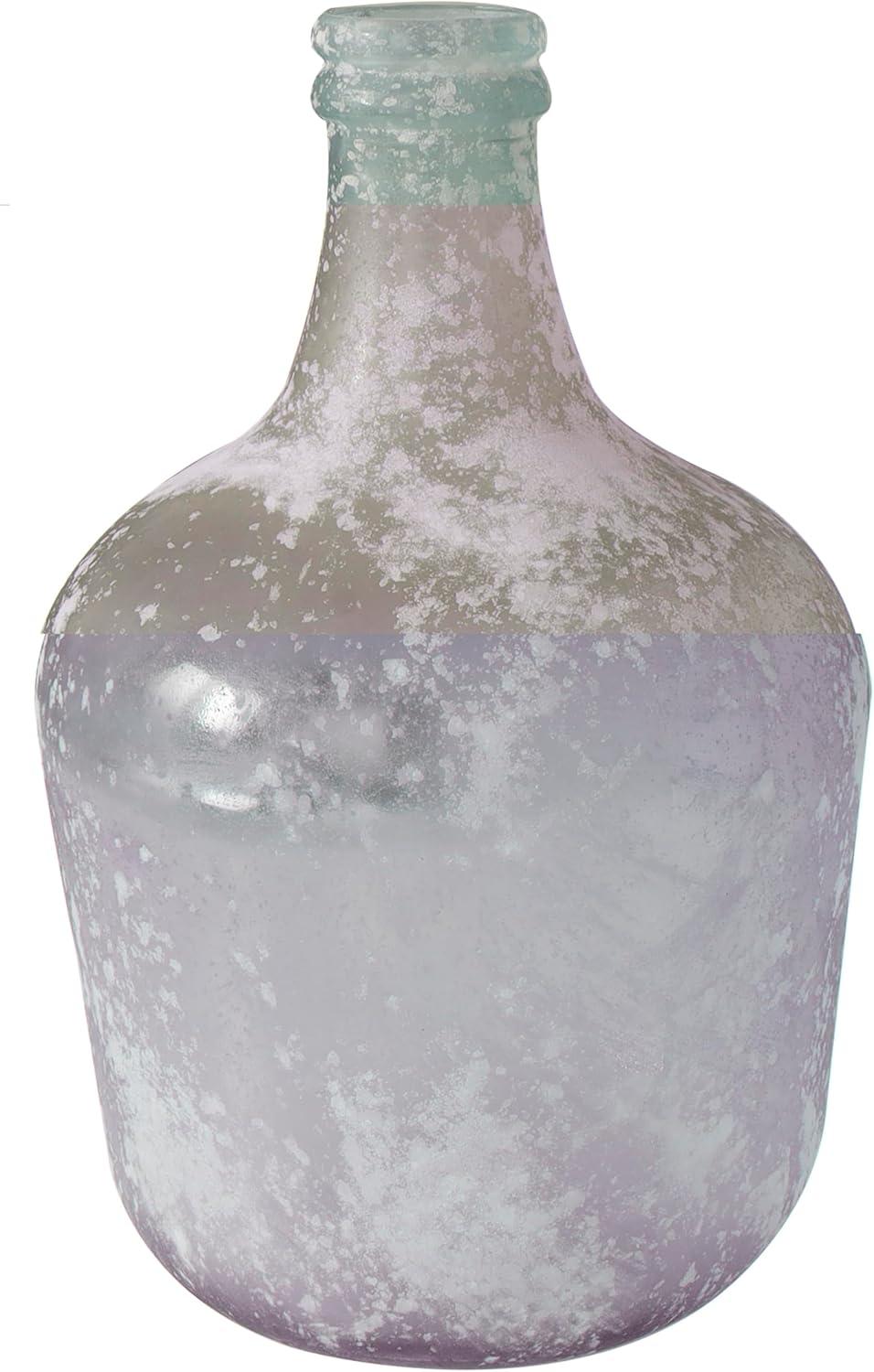 Clear Frosted Recycled Glass Round Vase