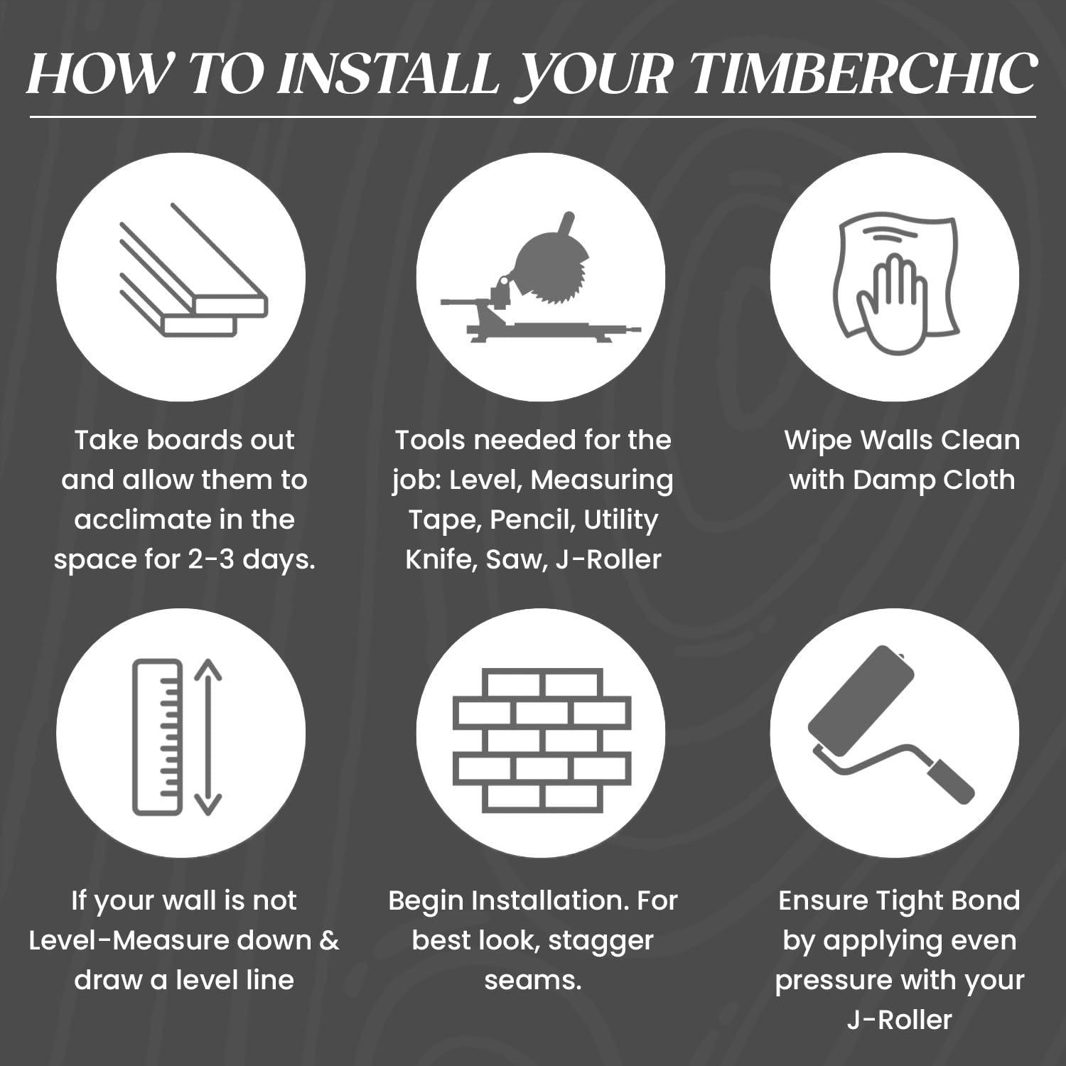 Timberchic River Reclaimed Wooden Wall planks - Simple Peel & Stick Wall Covering Application for DIY Accent Wall & Home Improvement - Premium Wall Paneling - Herringbone Pattern