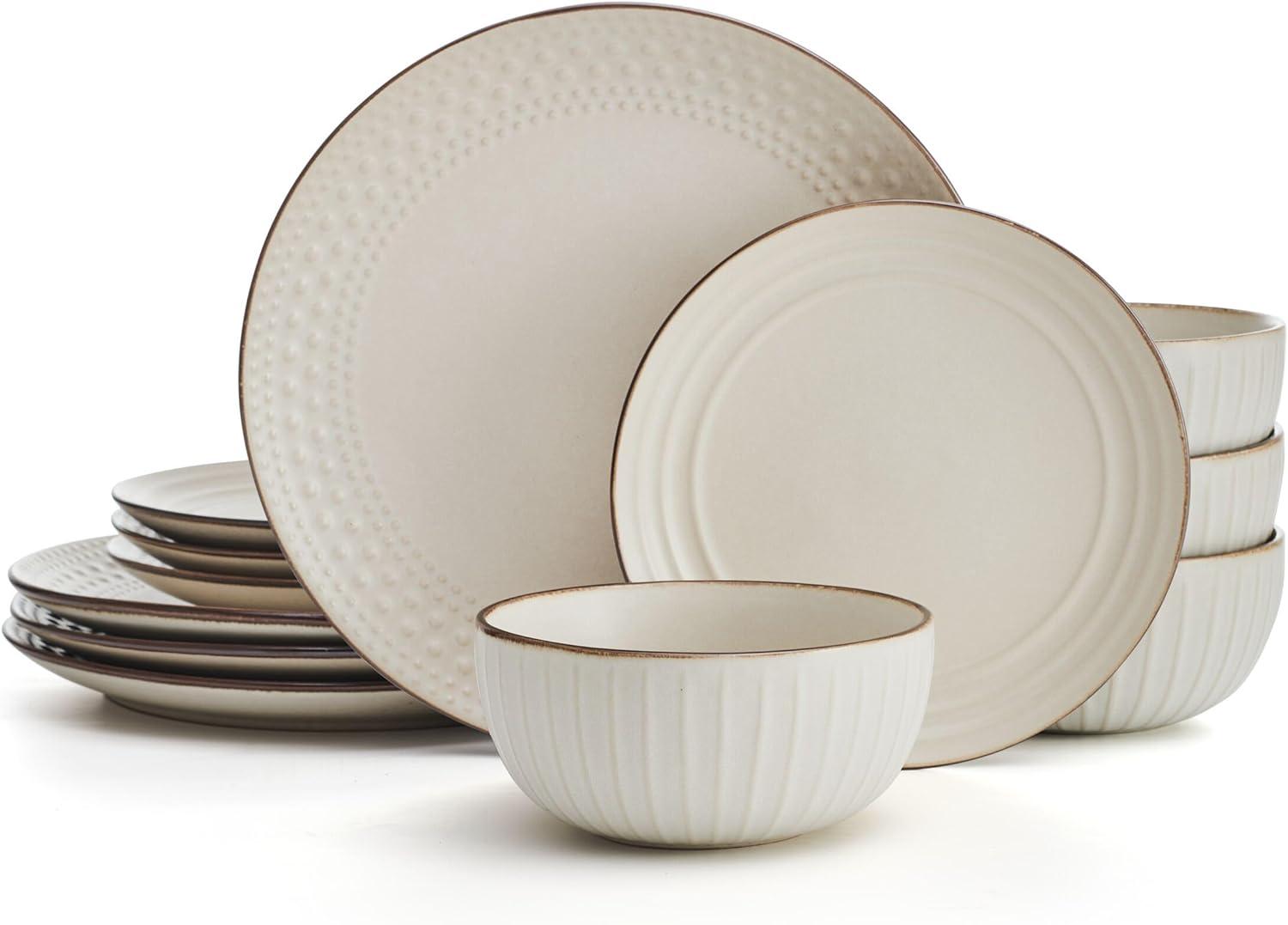 Janelle 12-Piece Stoneware Dinnerware Set, Service for 4