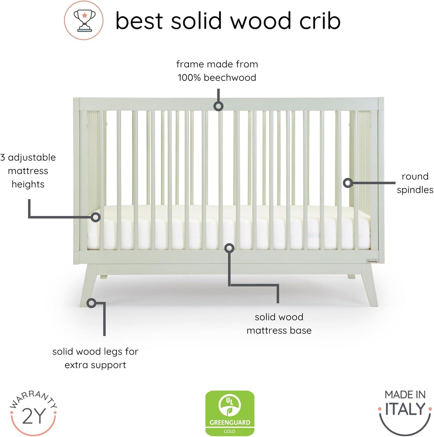 dadada Sage Soho 3-in-1 Convertible Crib to Toddler Bed Furniture
