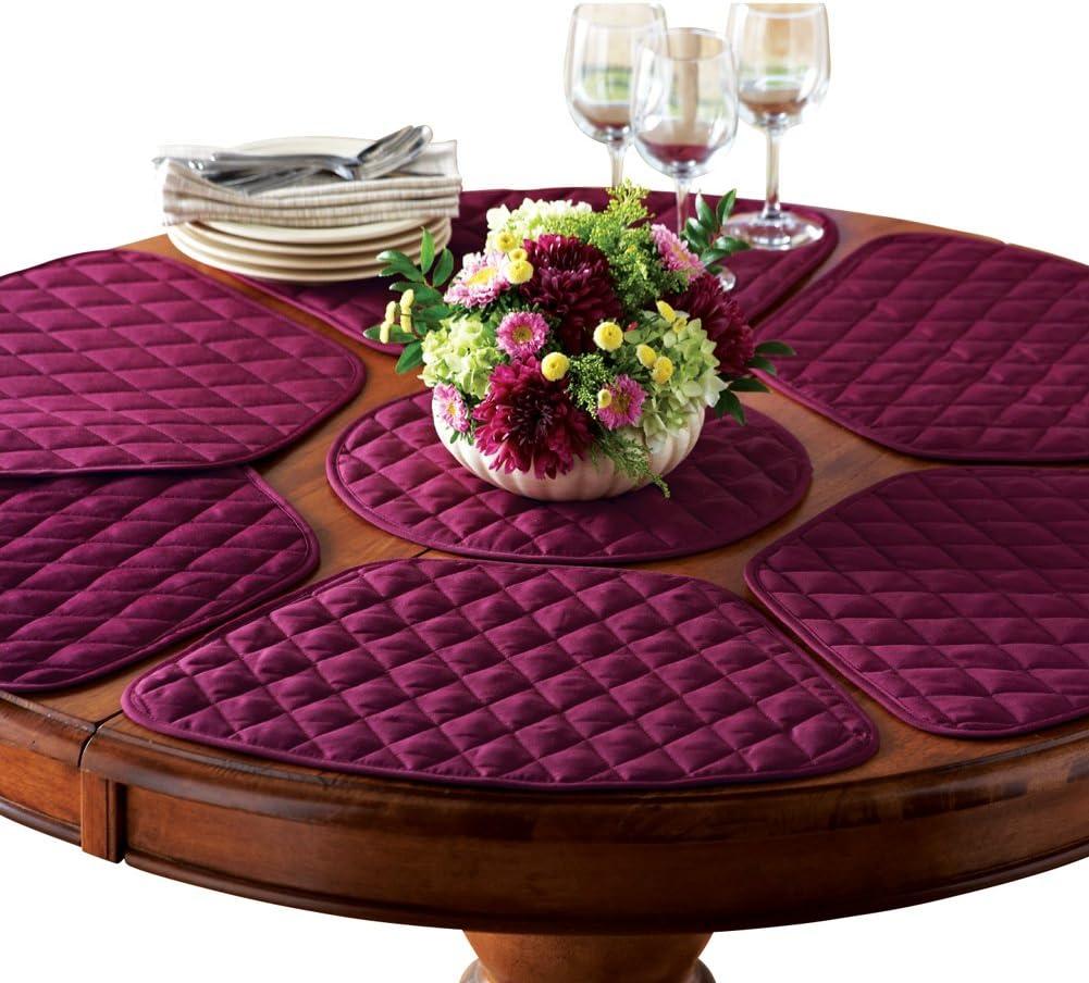 Collections Etc Kitchen Table Placemat and Centerpiece Set - 7 Pc, Red